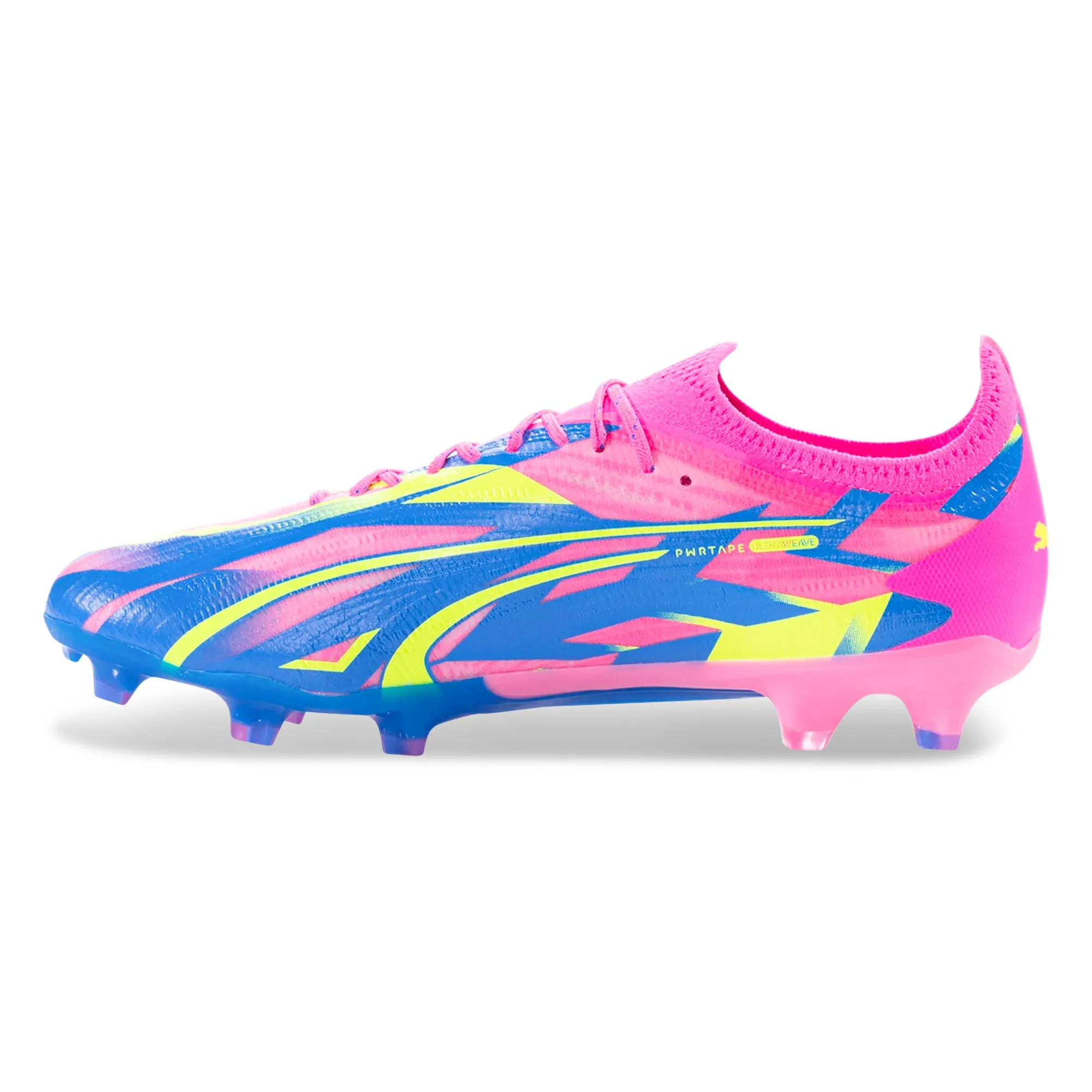 Competitive Level Puma Ultra Ultimate Energy FG/AG Soccer Cleats (Pink/Ultra Blue/Yellow Alert)