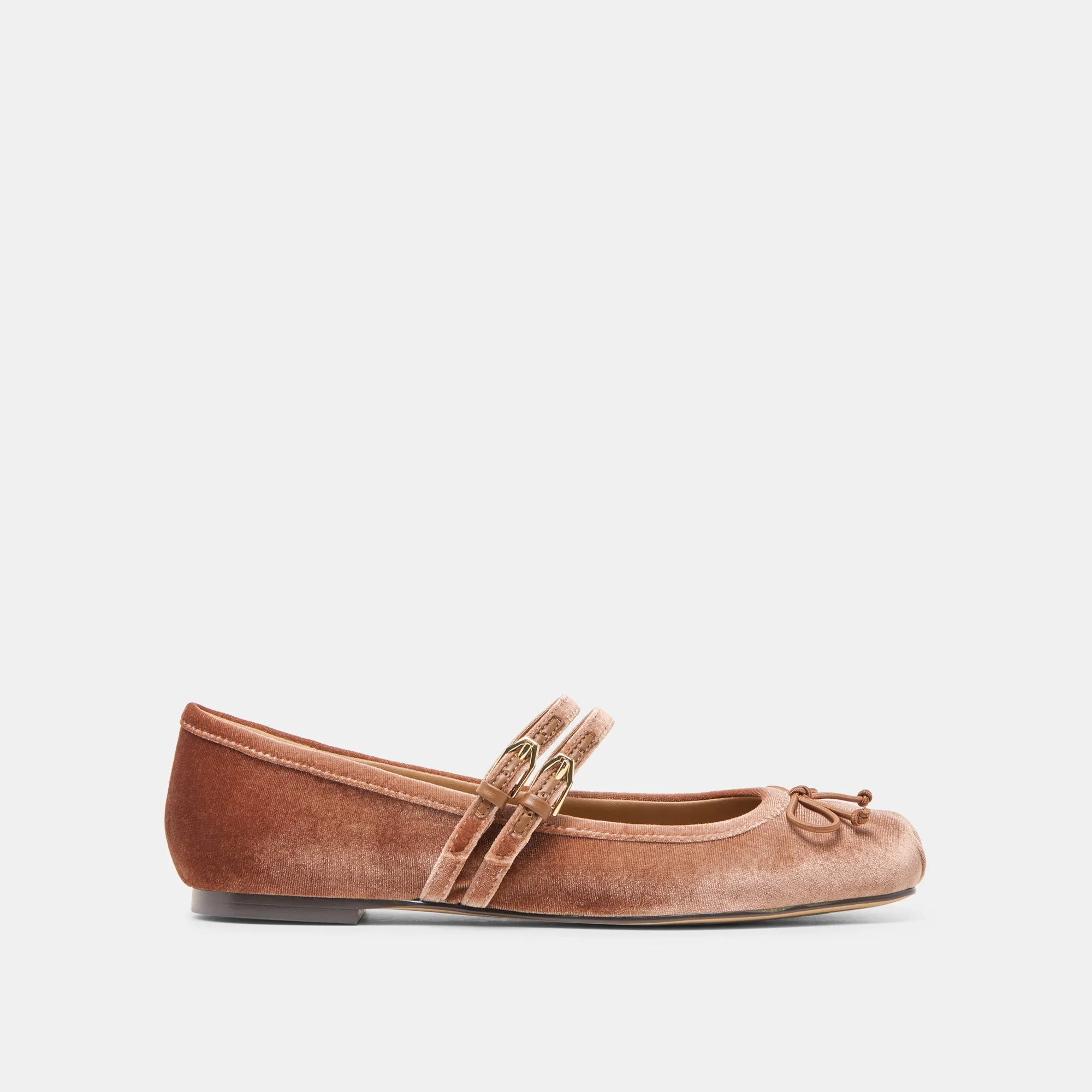 GIBSEN BALLET FLATS DK ROSE VELVET Trip Easy Memory Foam Insoles