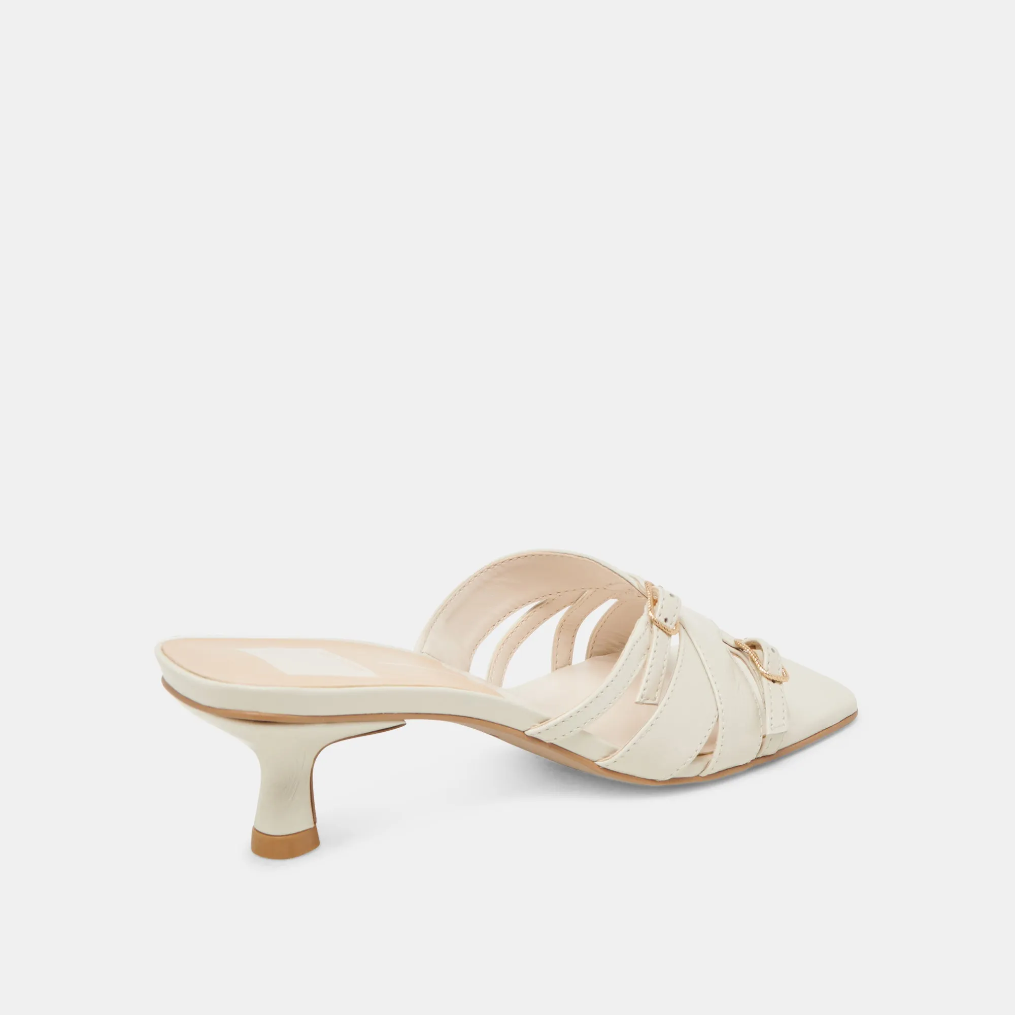 BRYANT HEELS IVORY CRINKLE PATENT Luxury Leather Pumps
