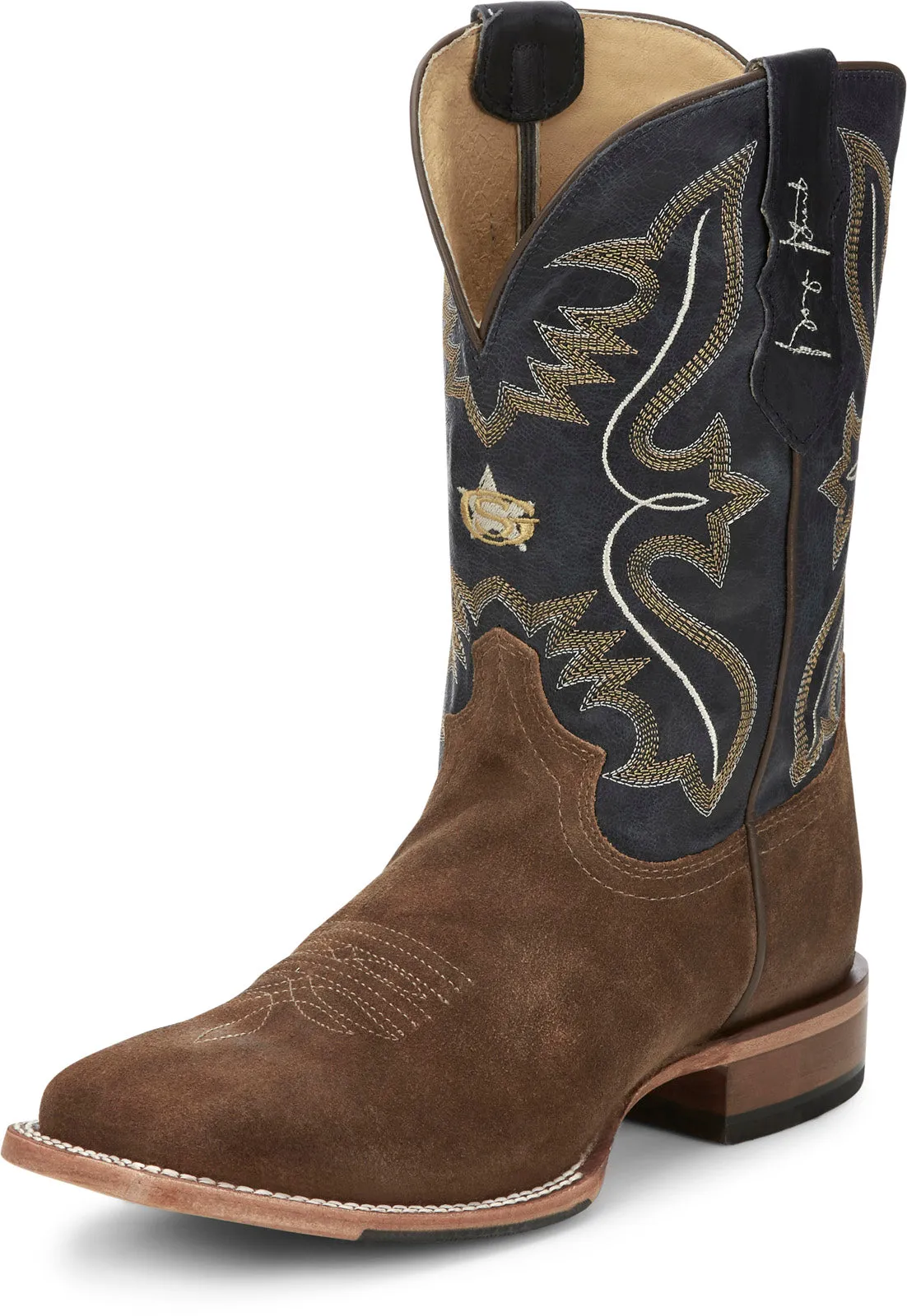 Hiking Trail Dry Comfort Justin Boots Dillon Square Toe Cowhide Mens Brown Wide Cowboy Western Boots