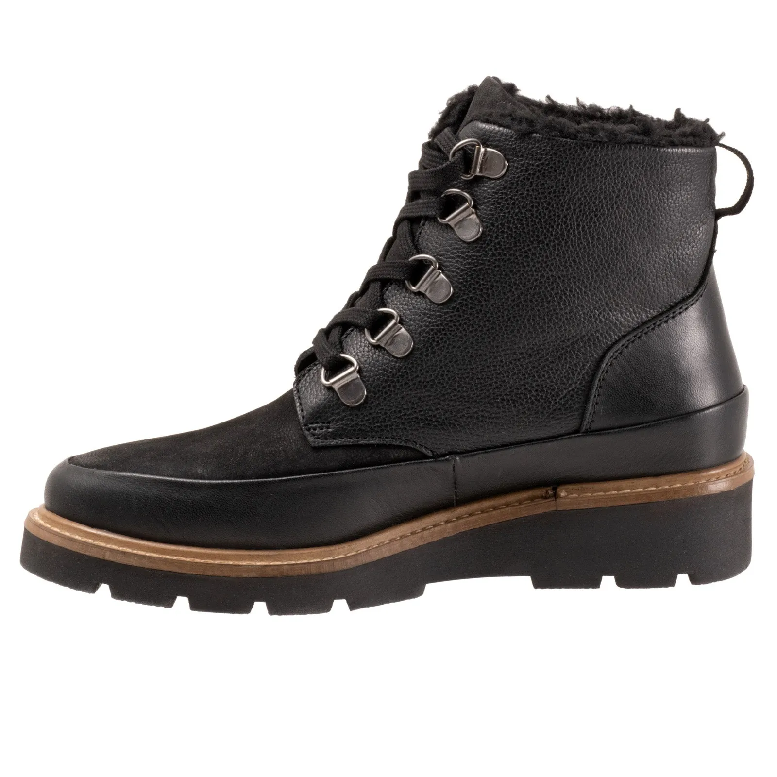 Softwalk Whitney S2261-001 Womens Black Leather Casual Dress Boots Impact Guard Middle-Aged Man