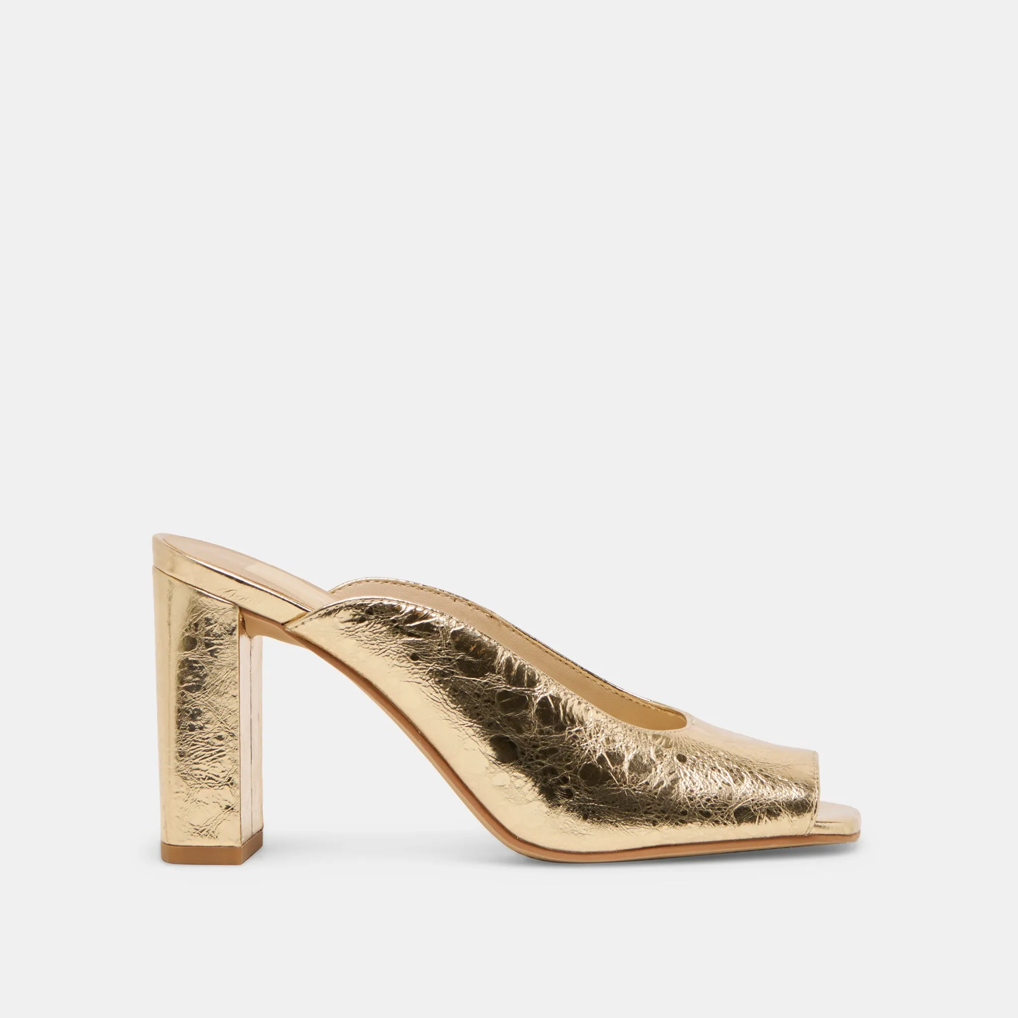 SABELA HEELS GOLD DISTRESSED LEATHER Clear High Heels