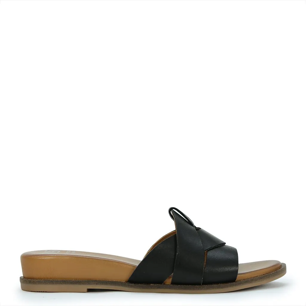 least gym FLAME LEATHER SLIDE SANDALS