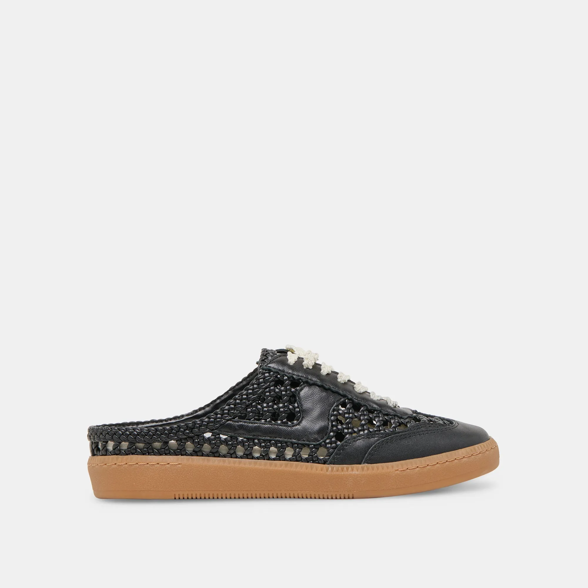 Dad Pick Step Light NOTICE SLIDE WOVEN SNEAKERS BLACK WOVEN STELLA
