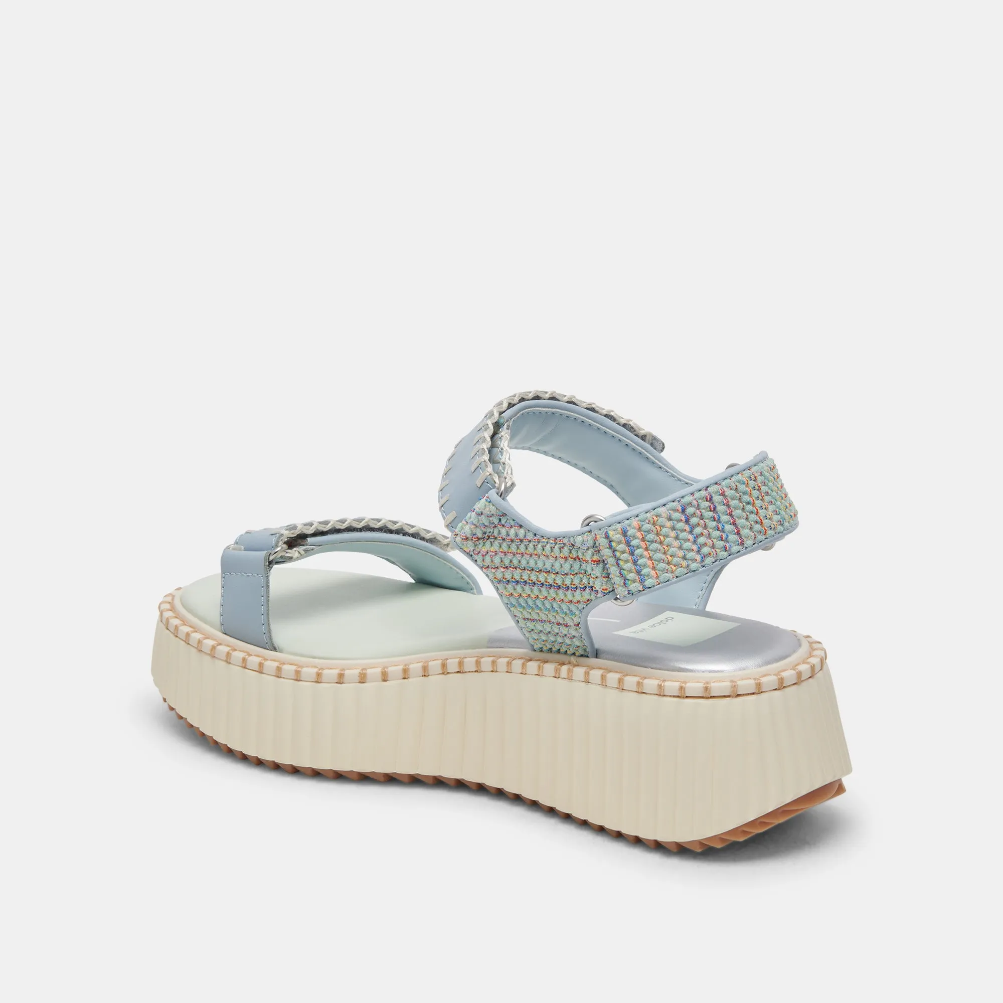 DEBRA SANDALS LIGHT BLUE KNIT Snack Run Vacation Mode