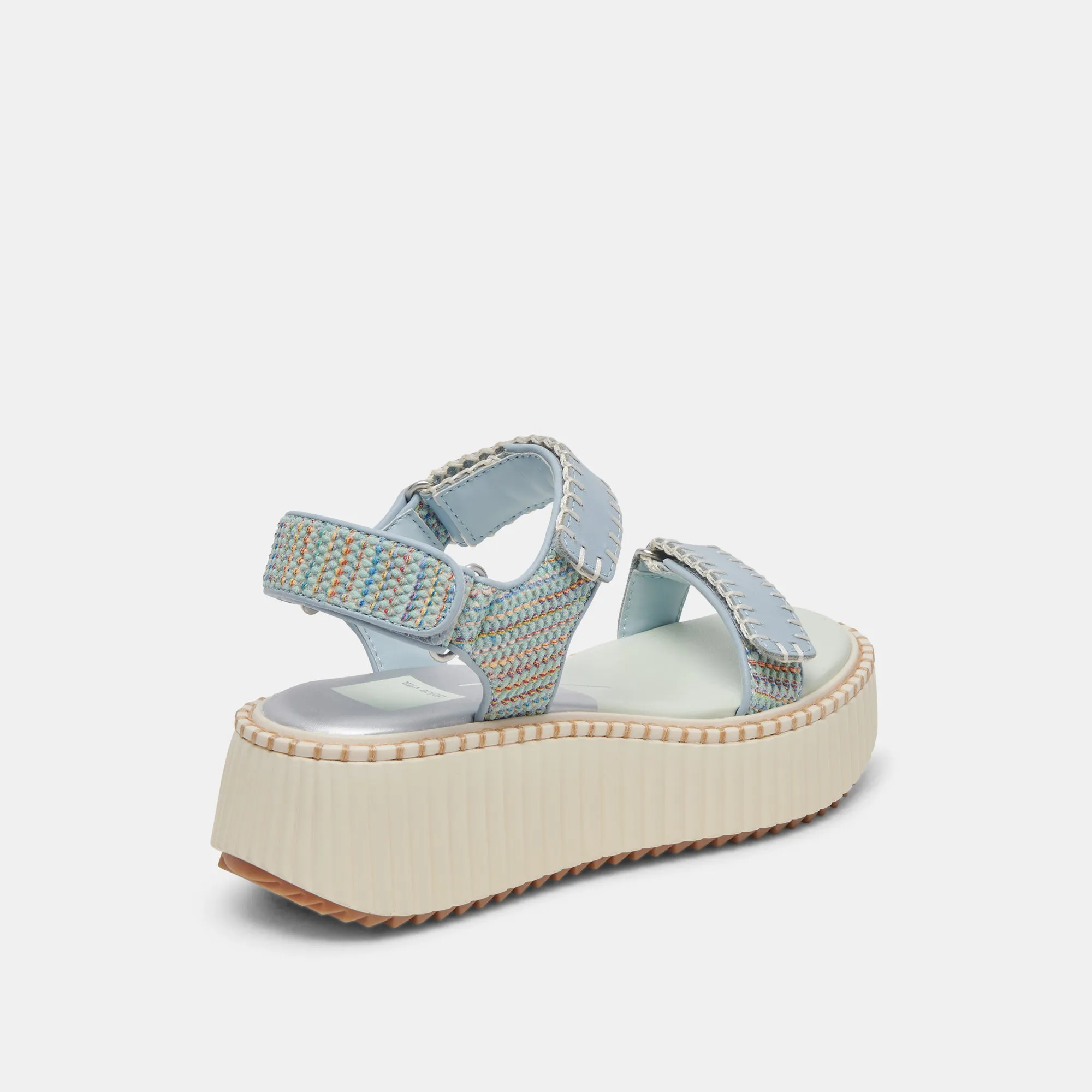 Light Style Supportive Design DEBRA SANDALS LIGHT BLUE KNIT