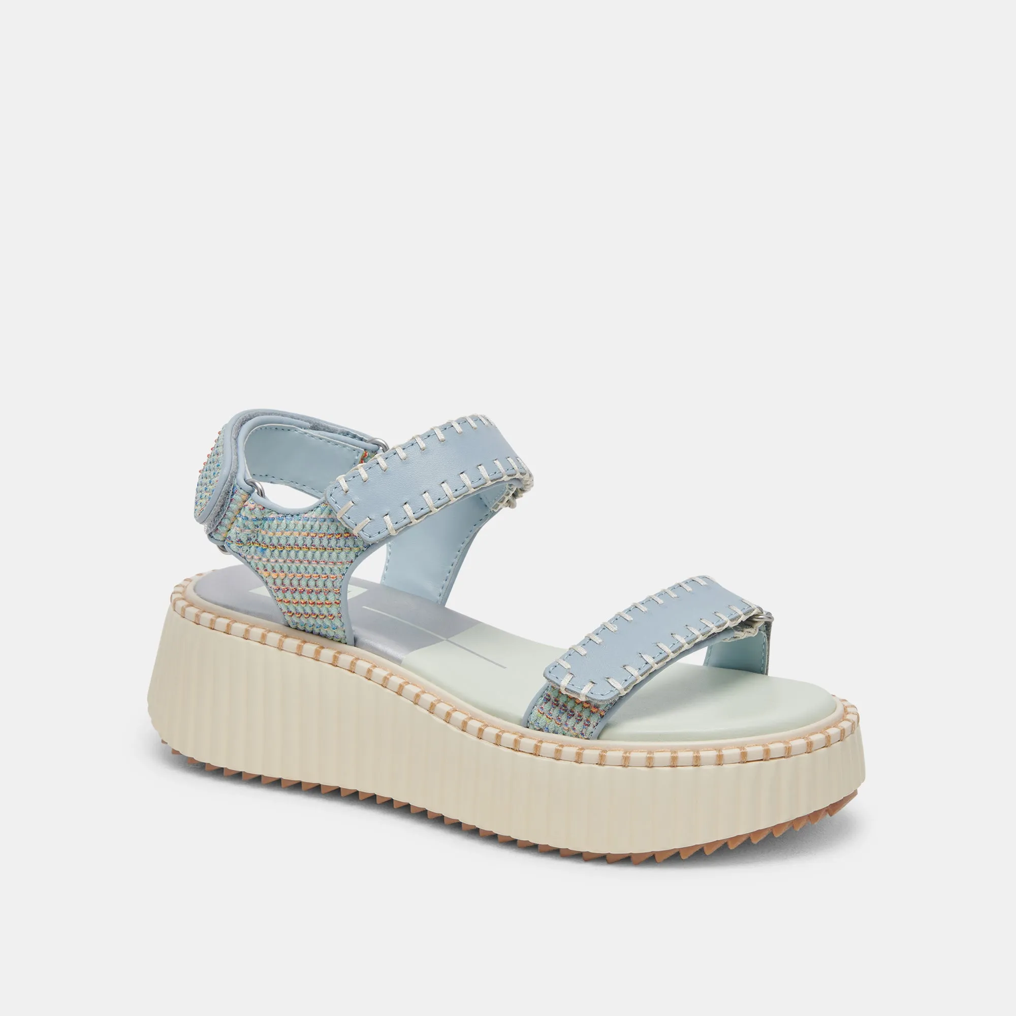 DEBRA SANDALS LIGHT BLUE KNIT Calm Walk Compact Design