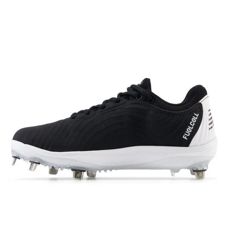 New Balance Women's FuelCell FUSE v4 Metal Fastpitch Softball Cleats - Black / Optic White - SMFUSEK4 Flexible Steps Built-in wear