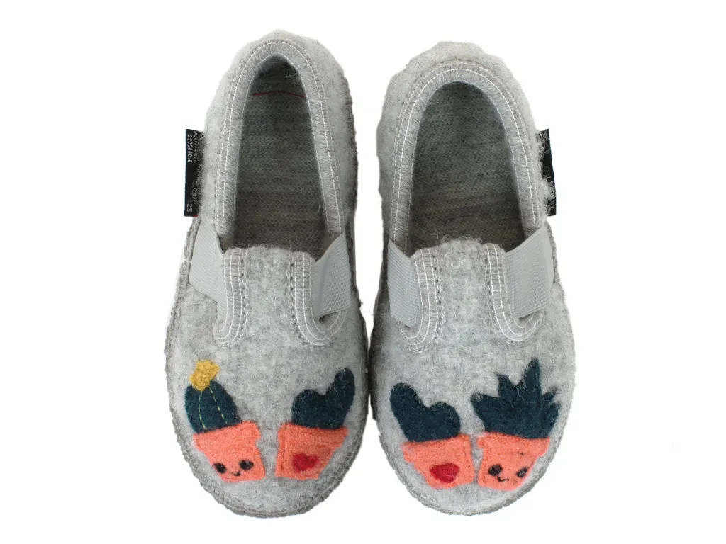 Haflinger Children's slippers Cactus Grey Wild Trek