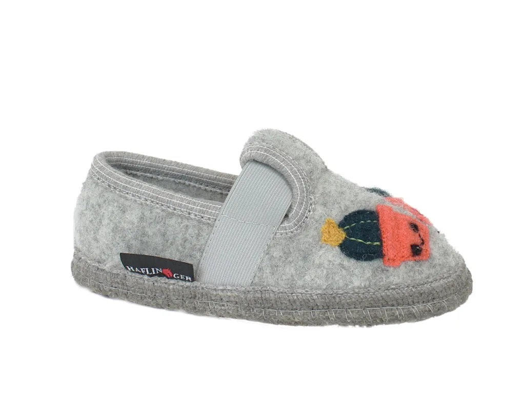 Eva Midsole Comfort footbed Haflinger Children's slippers Cactus Grey