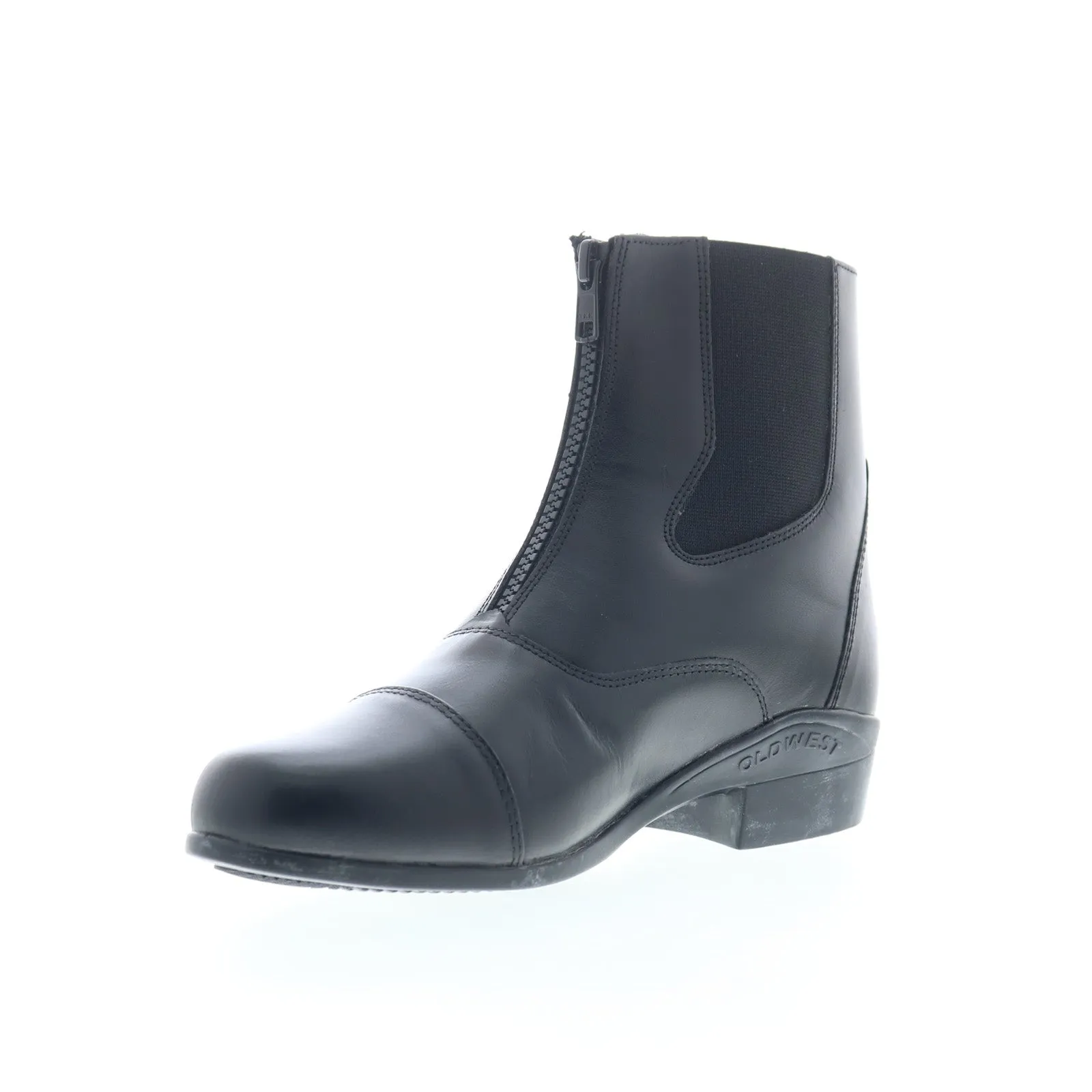 Jama Old West RL9010Z Womens Black Leather Zipper Equestrian Boots Protective Layer