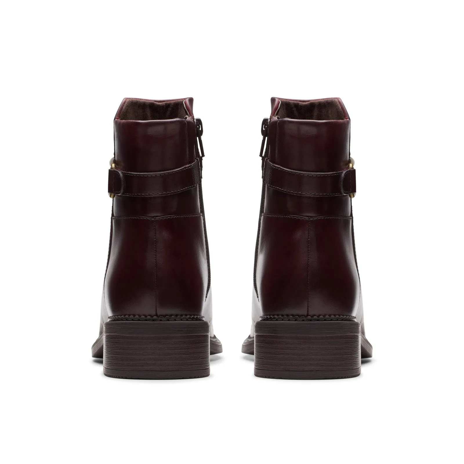Comfortable Posture Indoor Use Clarks Maye Bella 26179642 Womens Brown Leather Zipper Ankle & Booties Boots
