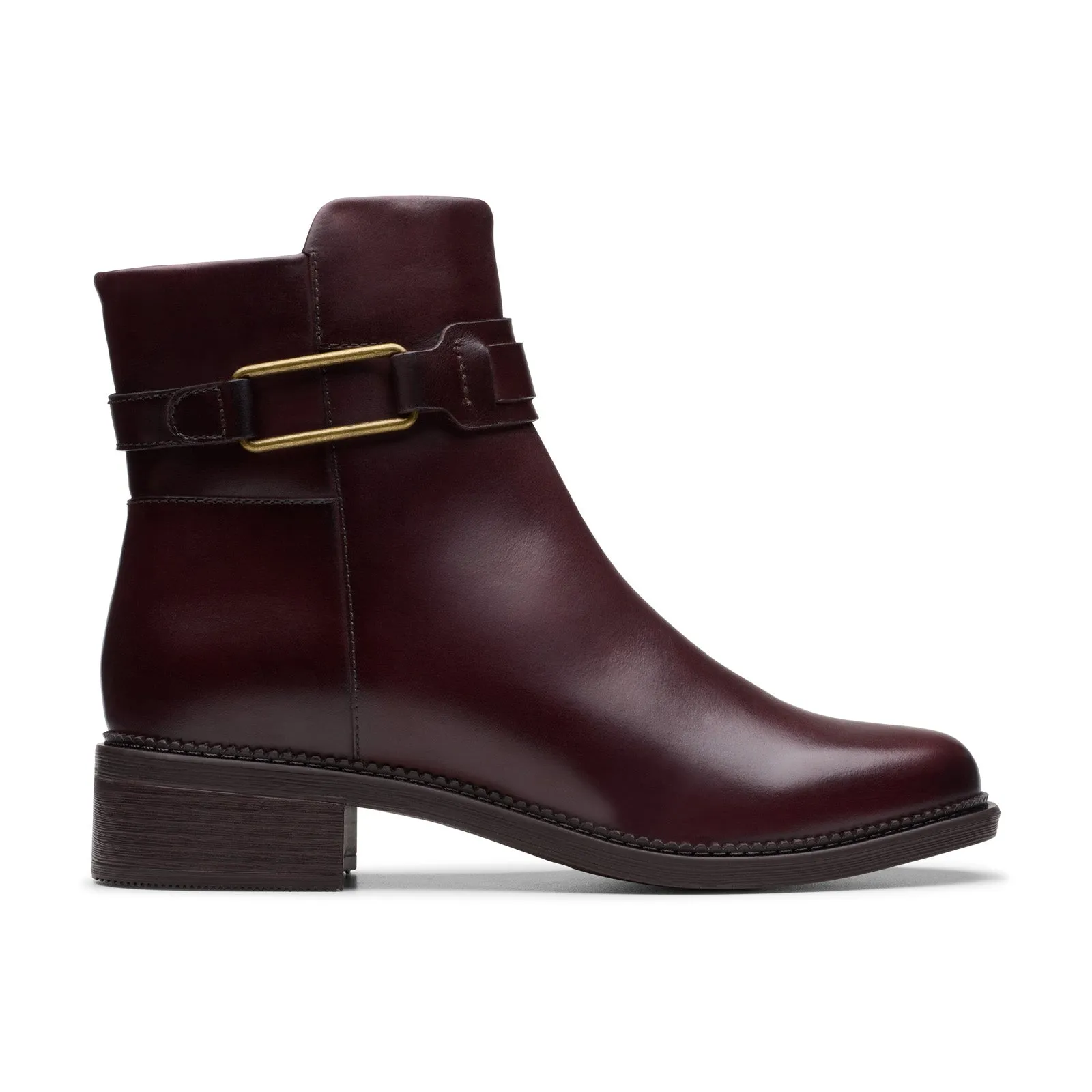 Clarks Maye Bella 26179642 Womens Brown Leather Zipper Ankle & Booties Boots Hard Terrain