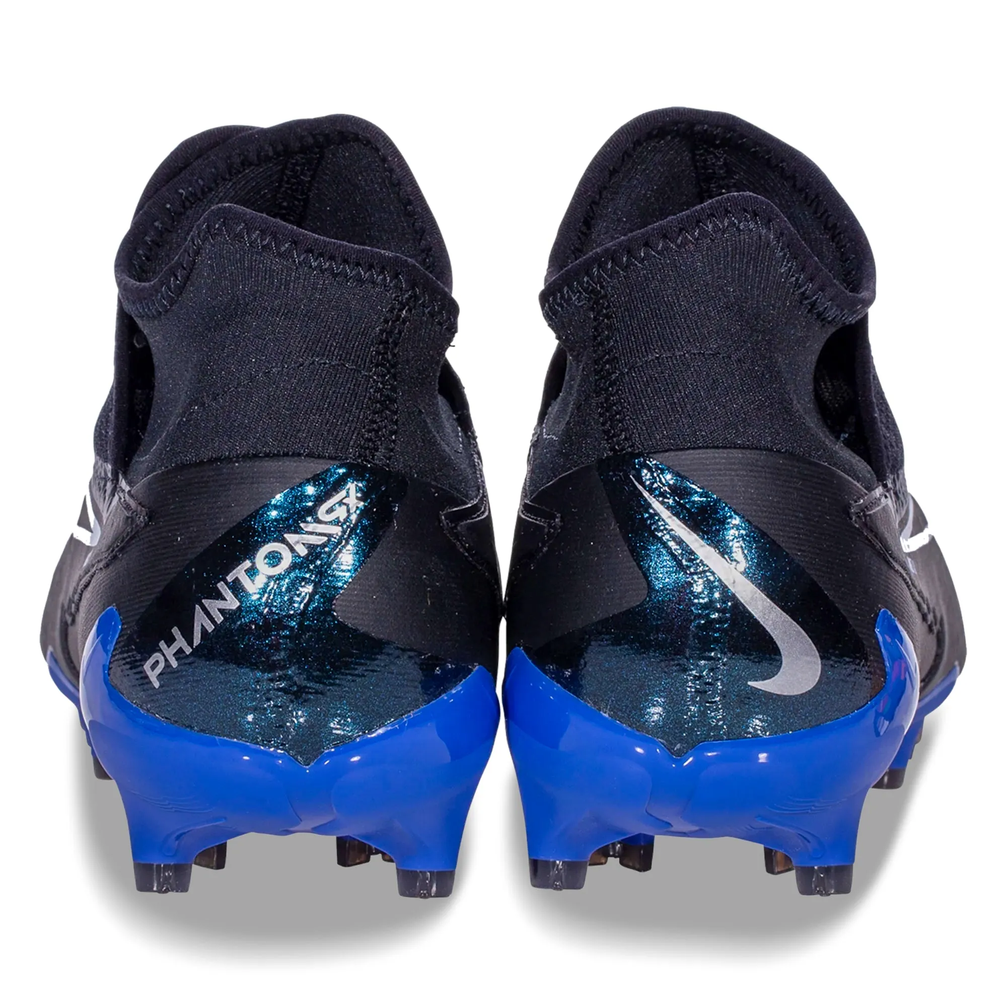 Nike Phantom GX Pro DF Firm Ground Soccer Cleats (Black/Chrome-Hyper Royal) toe support Ball Rotation