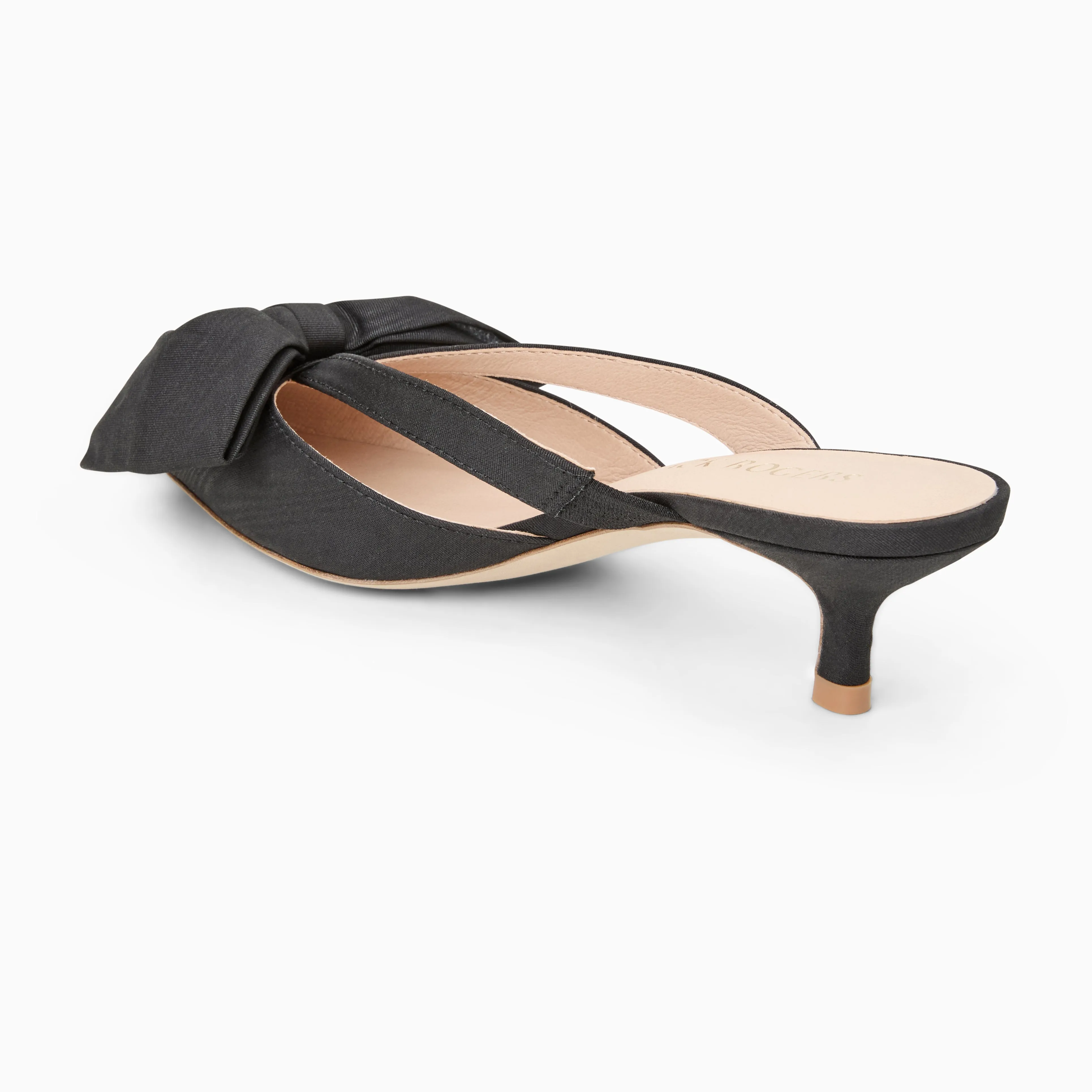 Cynthia Bow Kitten Heel Mule Comfort Stand Anti Bacterial