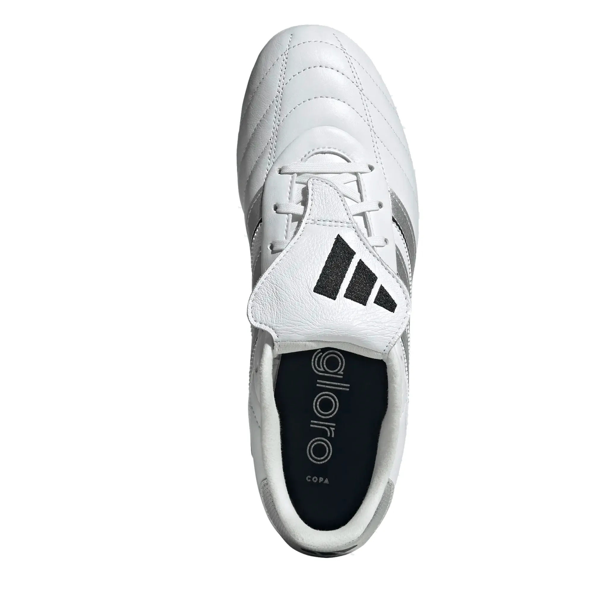 Adidas Copa Gloro II FG Soccer Cleats (White/Silver Metallic) Traction Pad