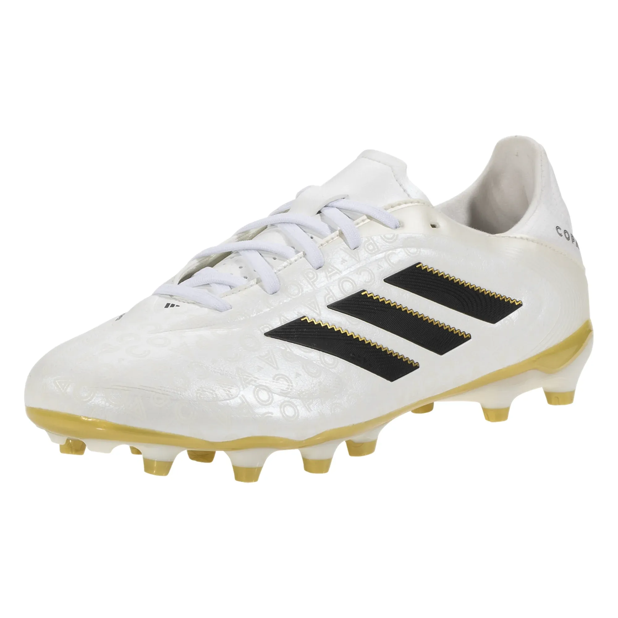 adidas Copa Pure III League Firm Ground Multi Ground Soccer Cleats (Zero Metallic/Black/Gold Metallic) Synthetic Mesh