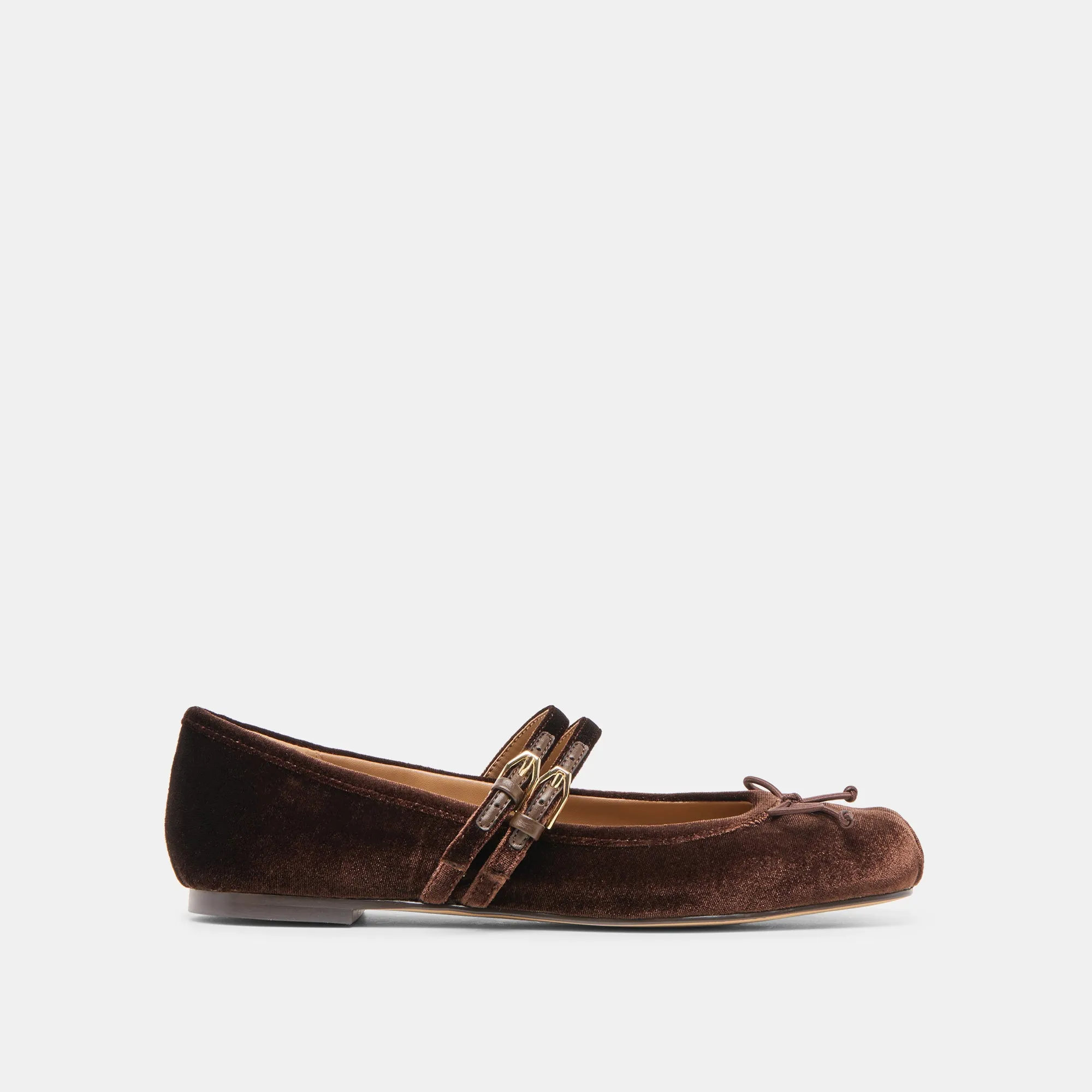 GIBSEN BALLET FLATS CHOCOLATE VELVET Health Step
