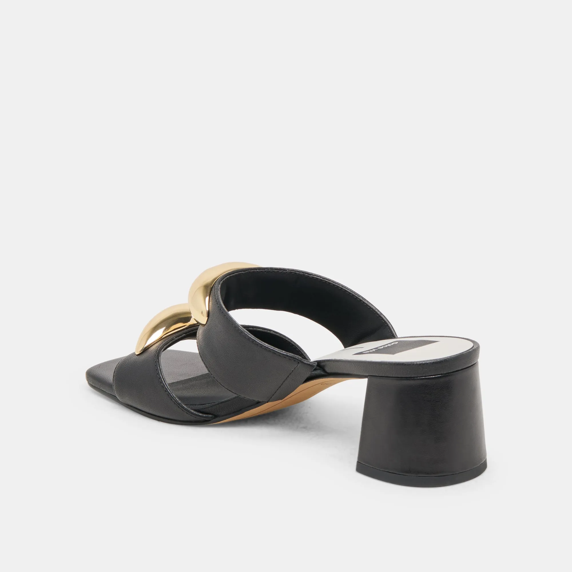 BARNET HEELS BLACK LEATHER Soft Cushion Heels