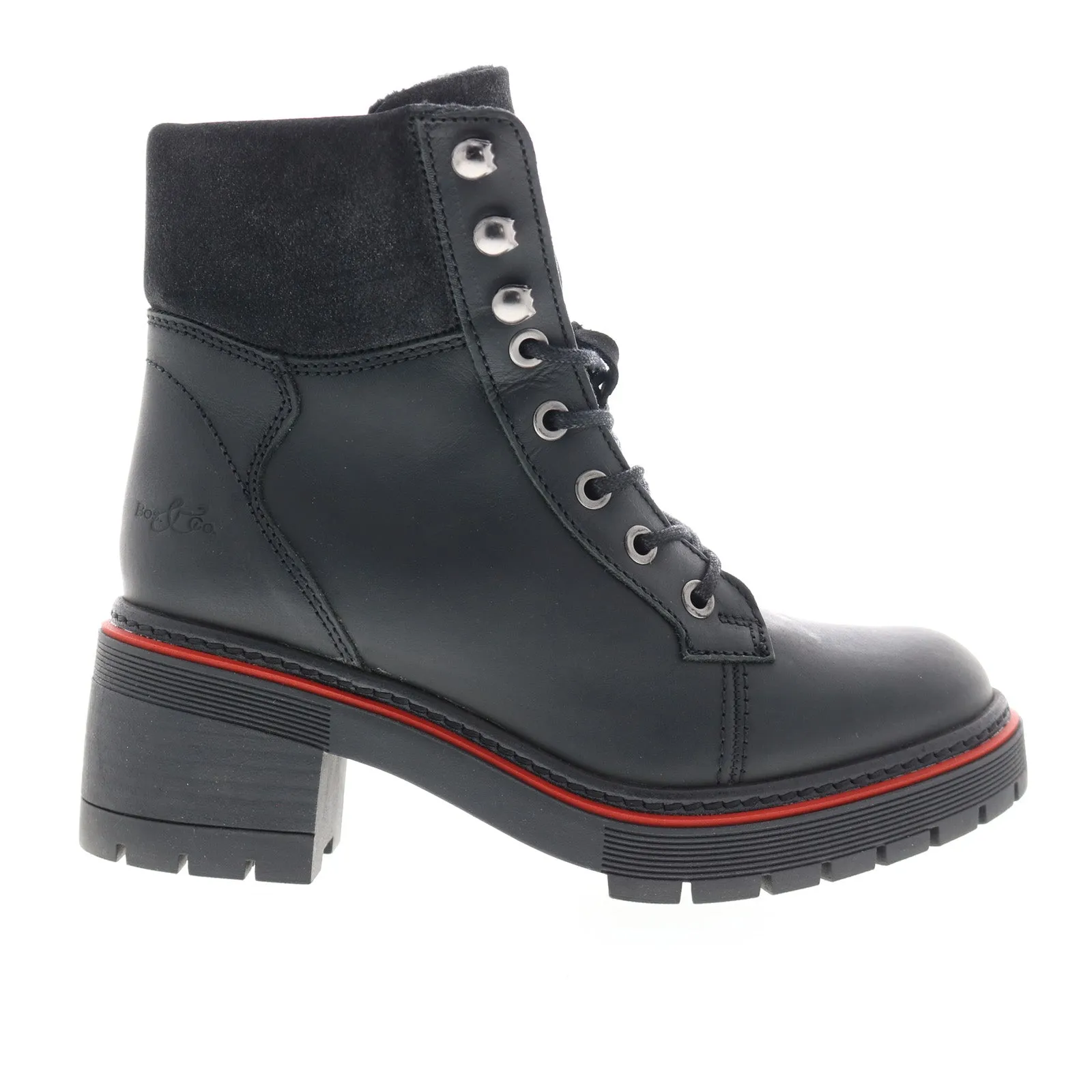 Utility Style Stylish Option Bos. & Co. Zoa Womens Black Leather Lace Up Casual Dress Boots