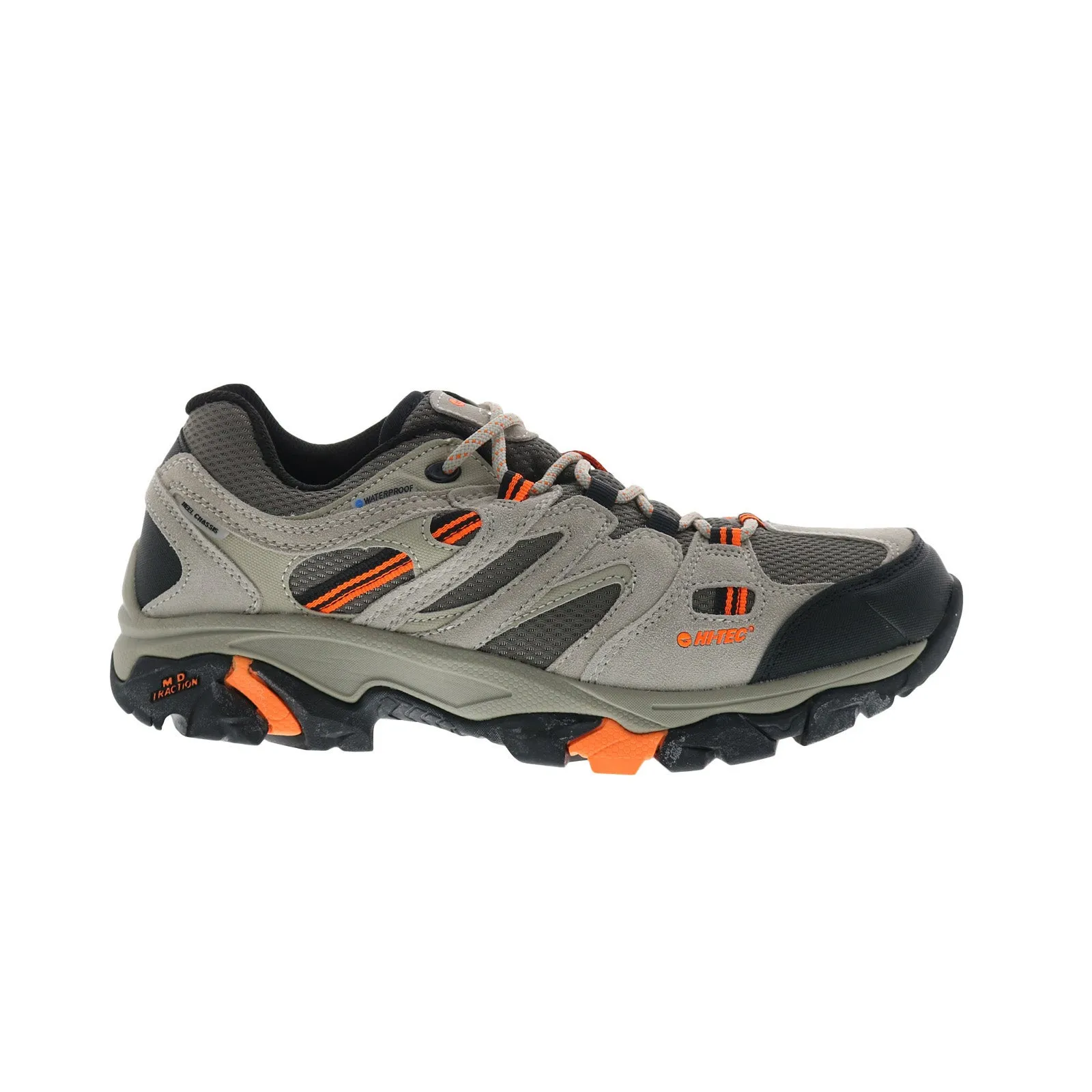 Businessman Extreme Grip Hi-Tec Apex Low WP CH80047M-TO Mens Gray Suede Lace Up Hiking Boots