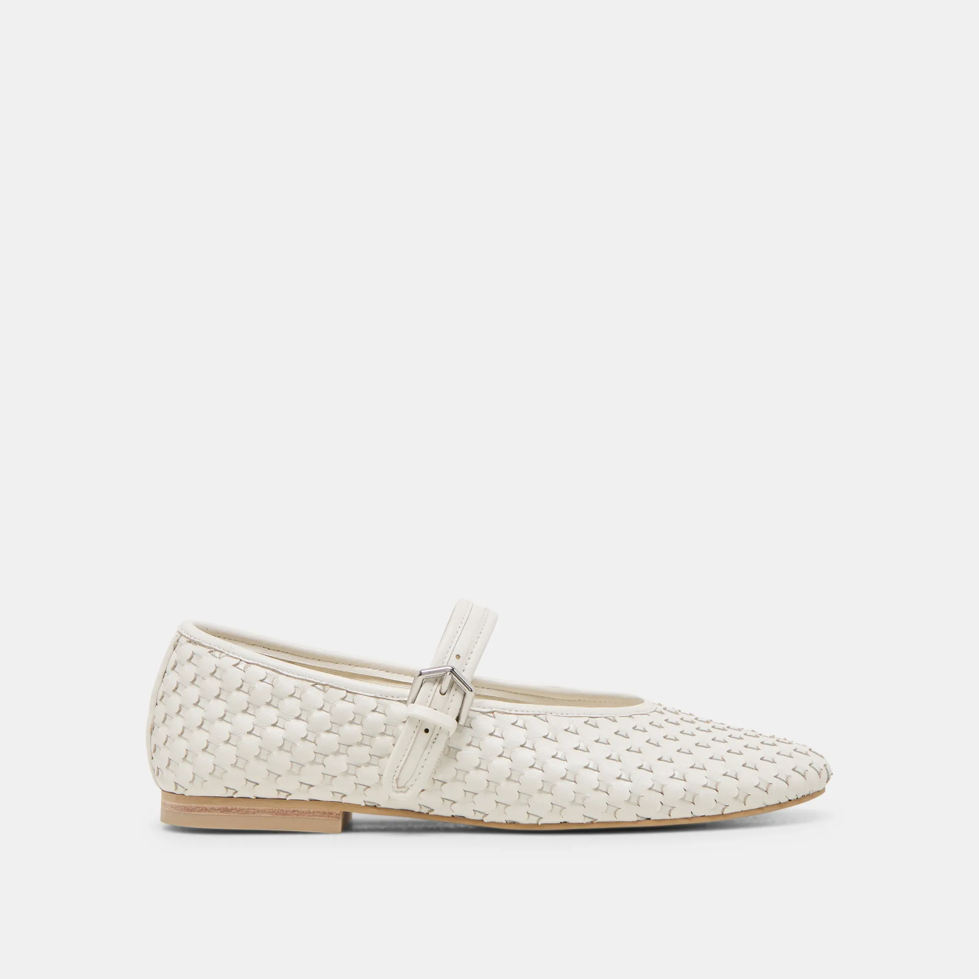 ROSLYN WOVEN BALLET FLATS TRUE WHITE WOVEN LEATHER Flexible Fit Timeless Appeal