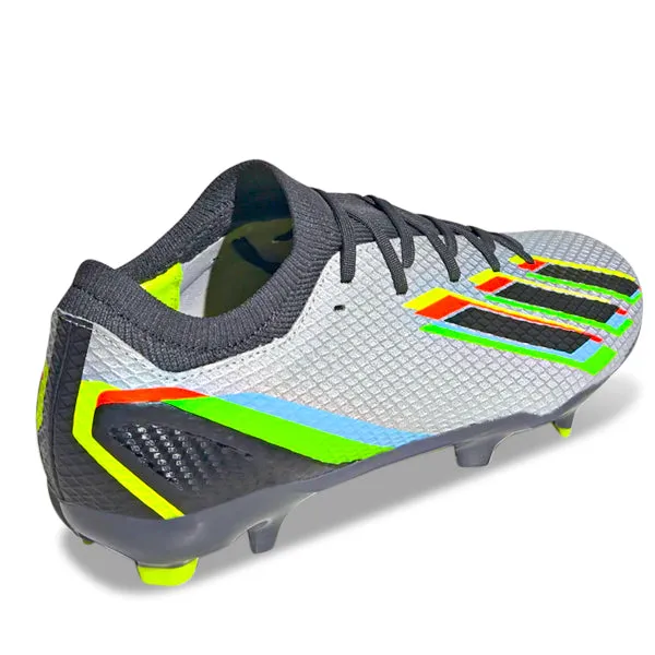 adidas X Speedportal.3 Firm Ground Soccer Cleats (Silver Metallic/Core Black/Solar Yellow) Ankle Support