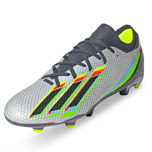 Game Spirit adidas X Speedportal.3 Firm Ground Soccer Cleats (Silver Metallic/Core Black/Solar Yellow)