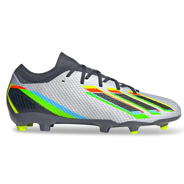 Speed Pad adidas X Speedportal.3 Firm Ground Soccer Cleats (Silver Metallic/Core Black/Solar Yellow)