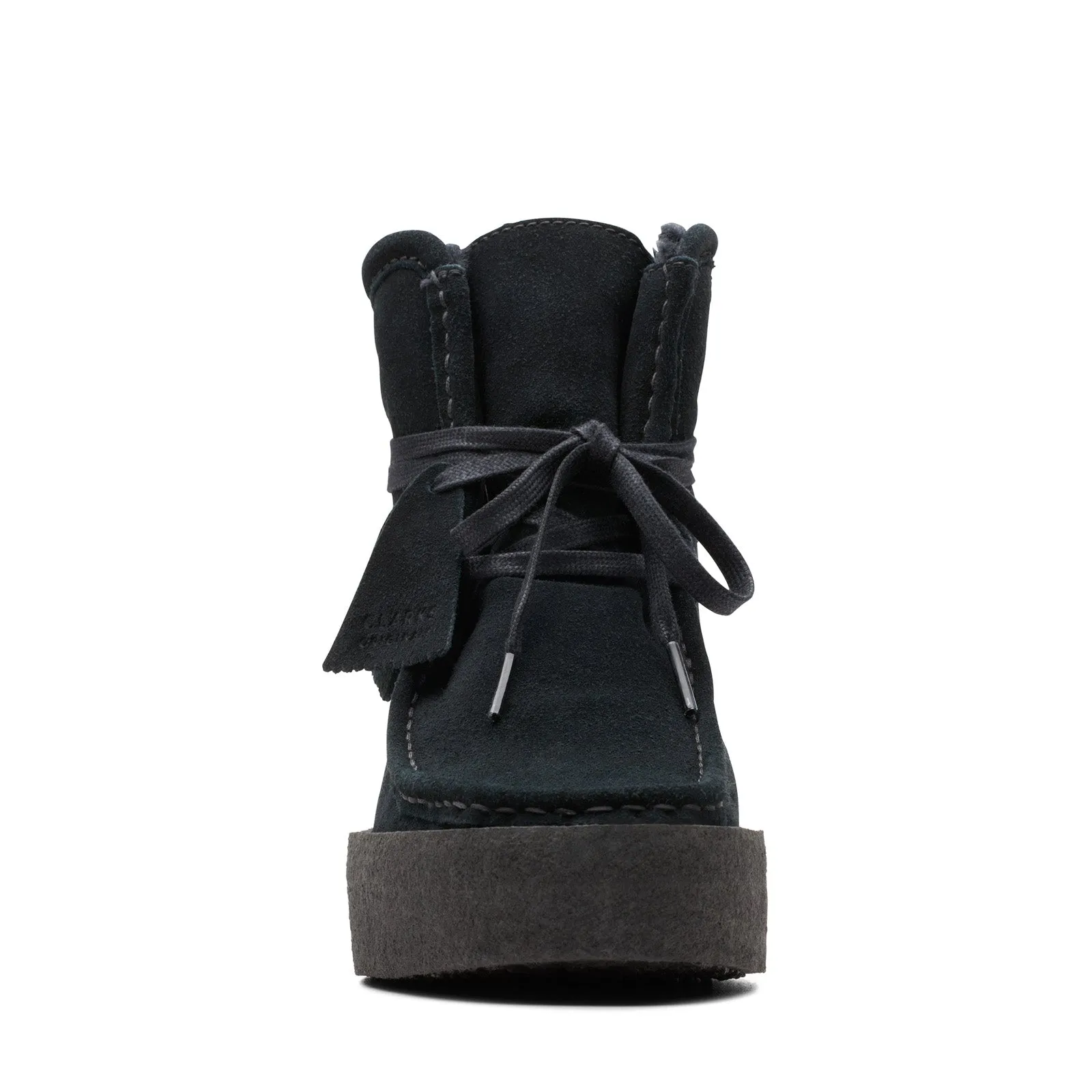 Clarks Wallabee Cup HI 26174014 Womens Black Leather Casual Dress Boots Stable base