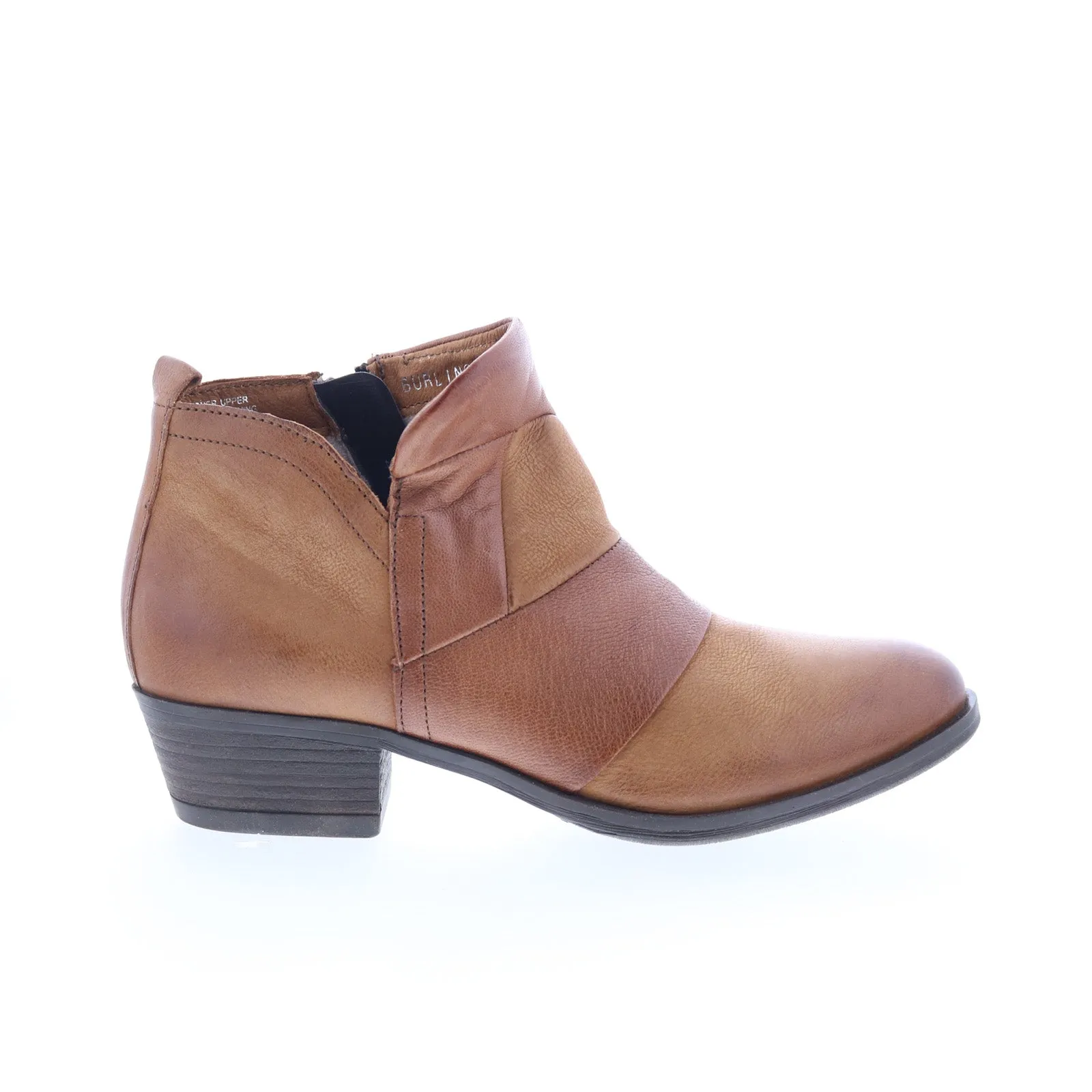 Reinforced toe Reliable Grip Miz Mooz Burlington Womens Brown Leather Zipper Ankle & Booties Boots