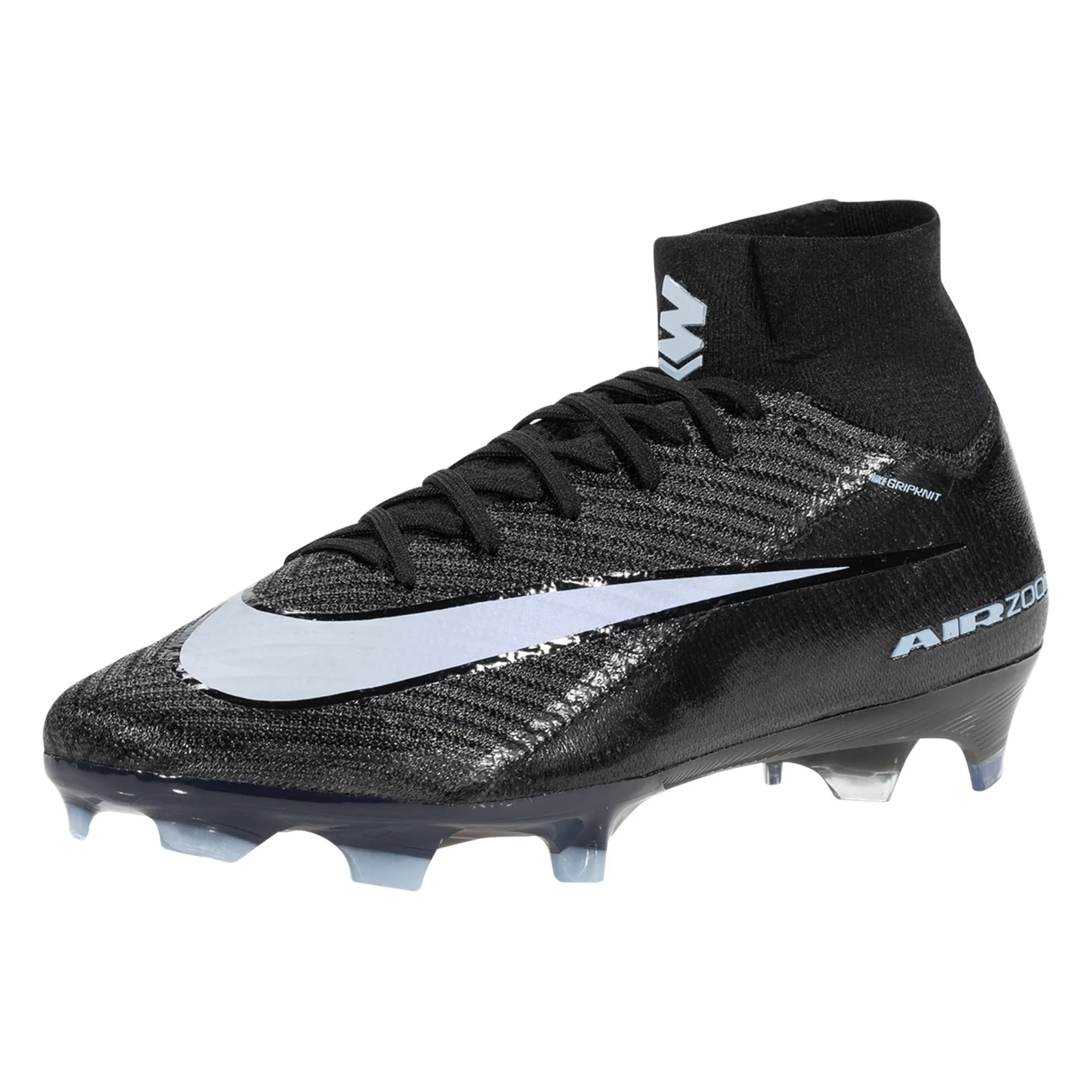 Youth Training Tight Wrap Nike Zoom Superfly 10 Elite FG Soccer Cleats (Black/Ice Blue)
