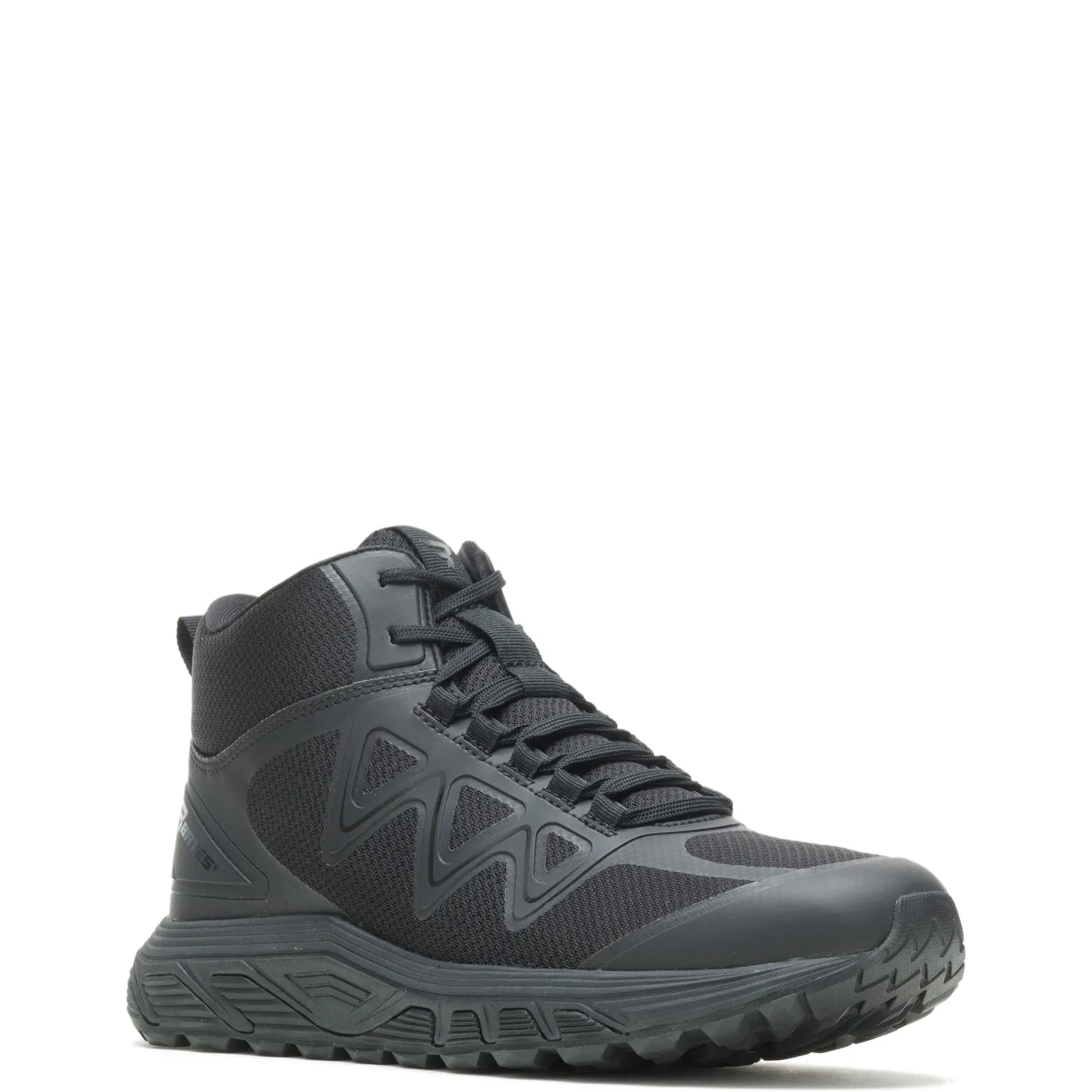 zipper Side Zip Bates Rush Mid E01040 Mens Black Wide Canvas Lace Up Tactical Boots
