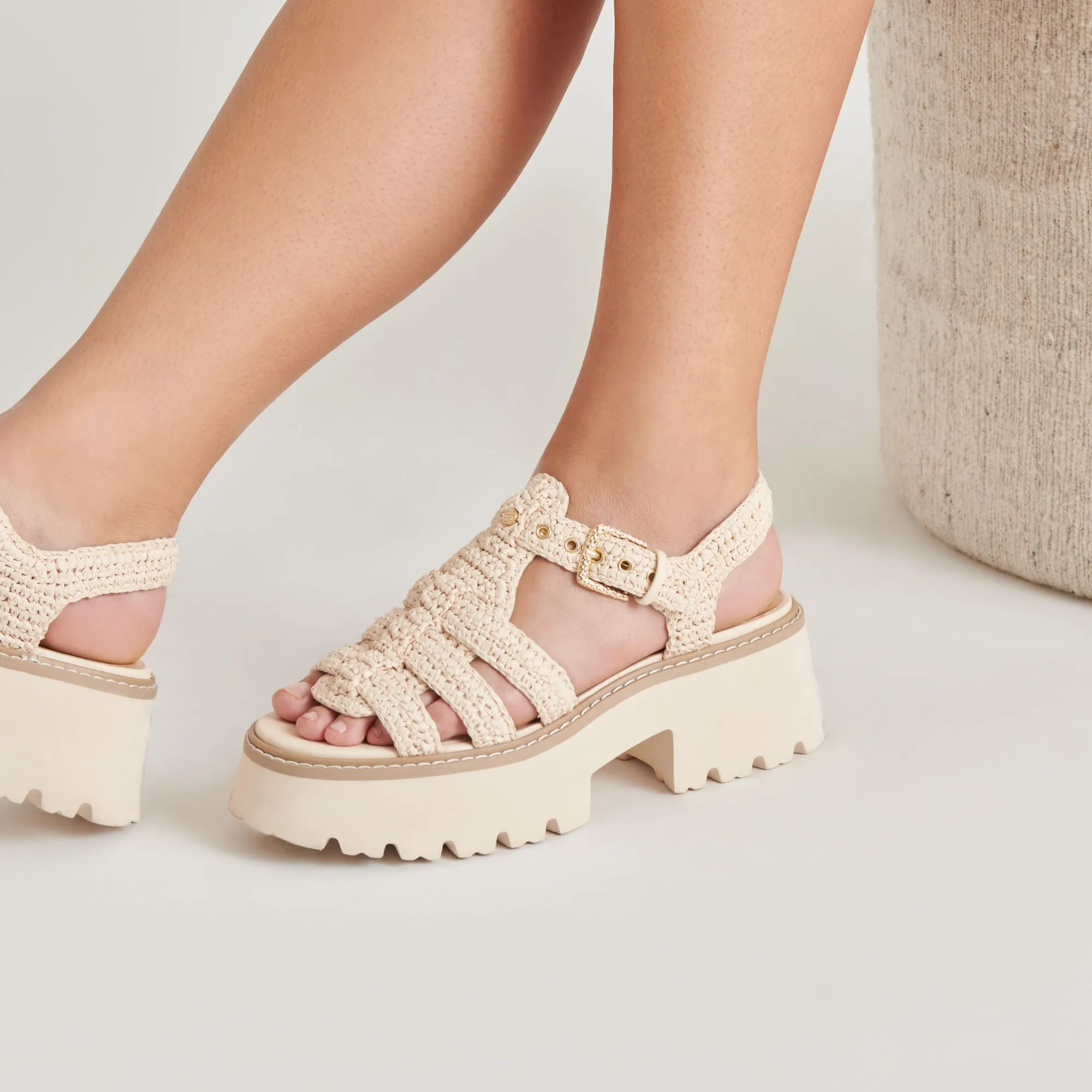 LATICE SANDALS OATMEAL KNIT Car Ride Lightweight Base