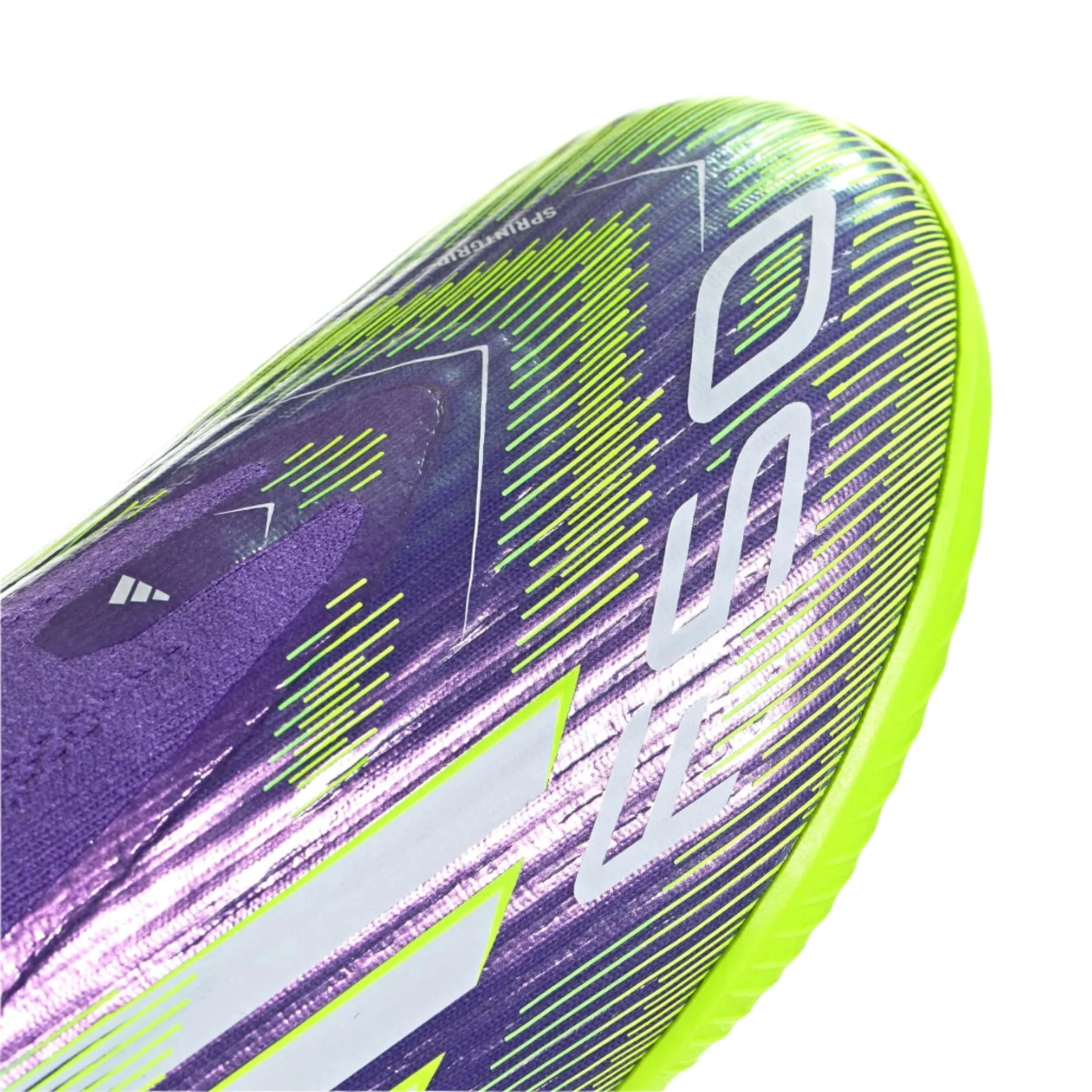 adidas Jr. F50 League Laceless Firm Ground/Multi Ground Soccer Cleats (Purple Rush/Lucid Lemon) Balanced Step