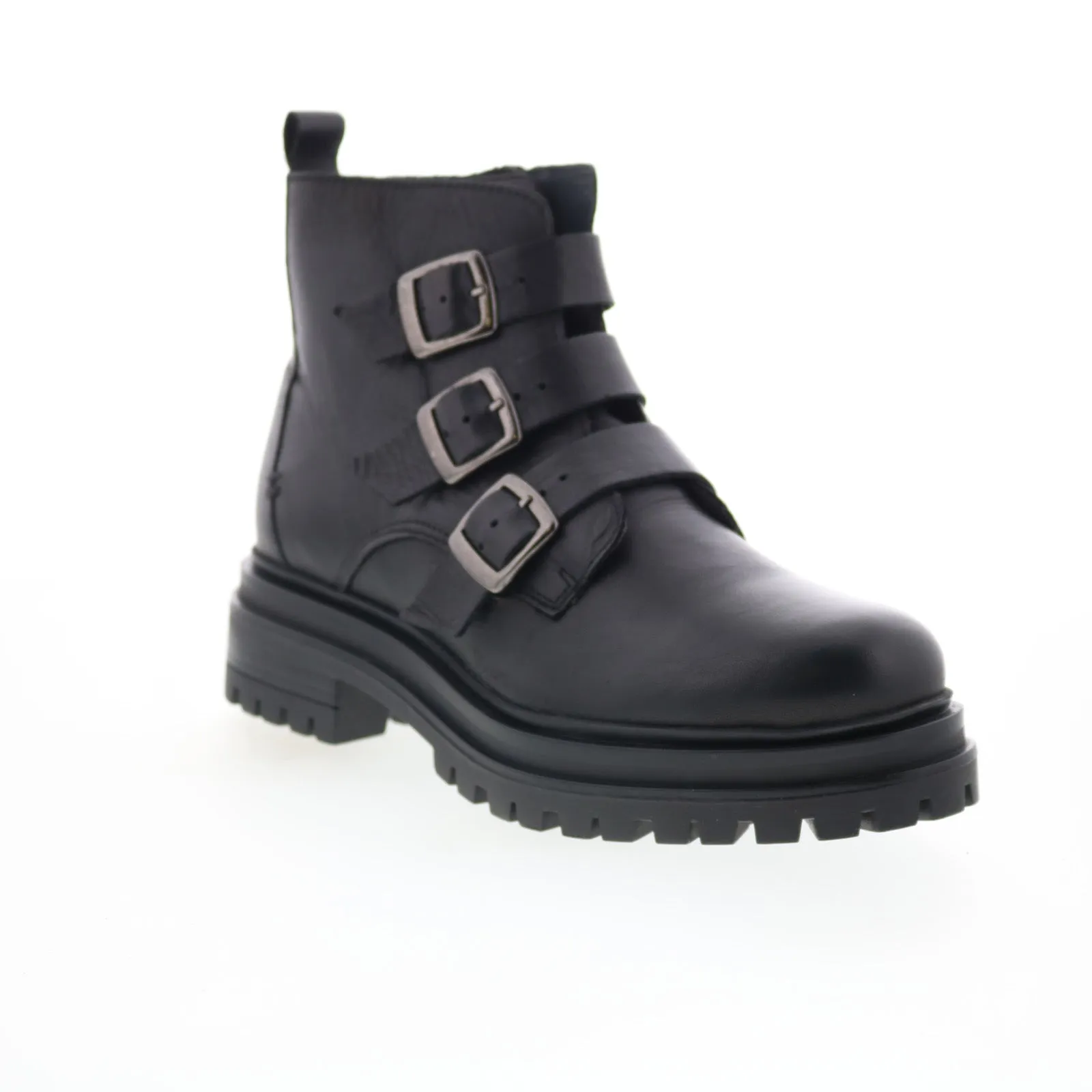 Miz Mooz Lorra Womens Black Leather Zipper Casual Dress Boots Outdoor Essential