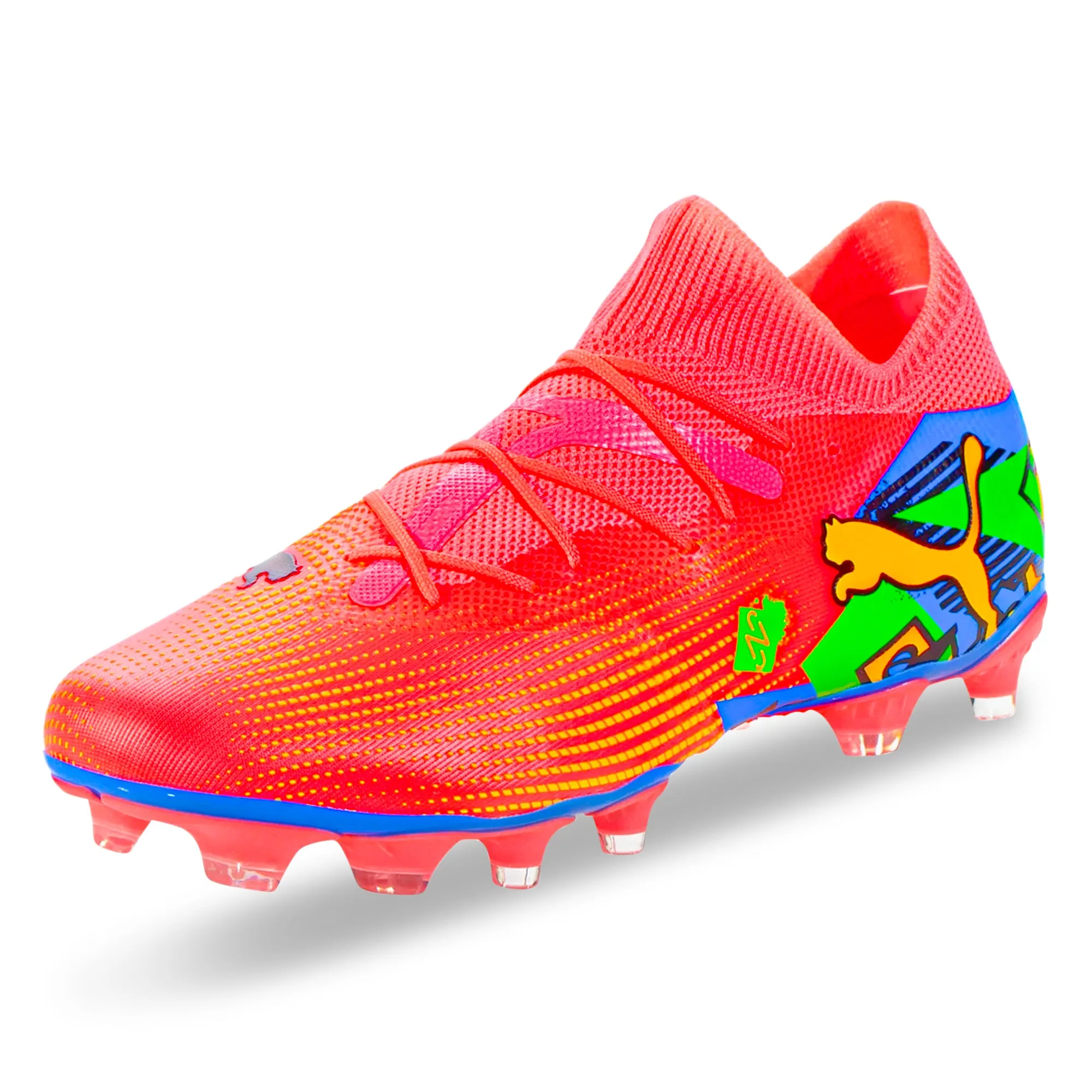 Puma Future 7 Match NJR FG/AG Soccer Cleats (Sunset Glow/Puma Black) Flex grooves
