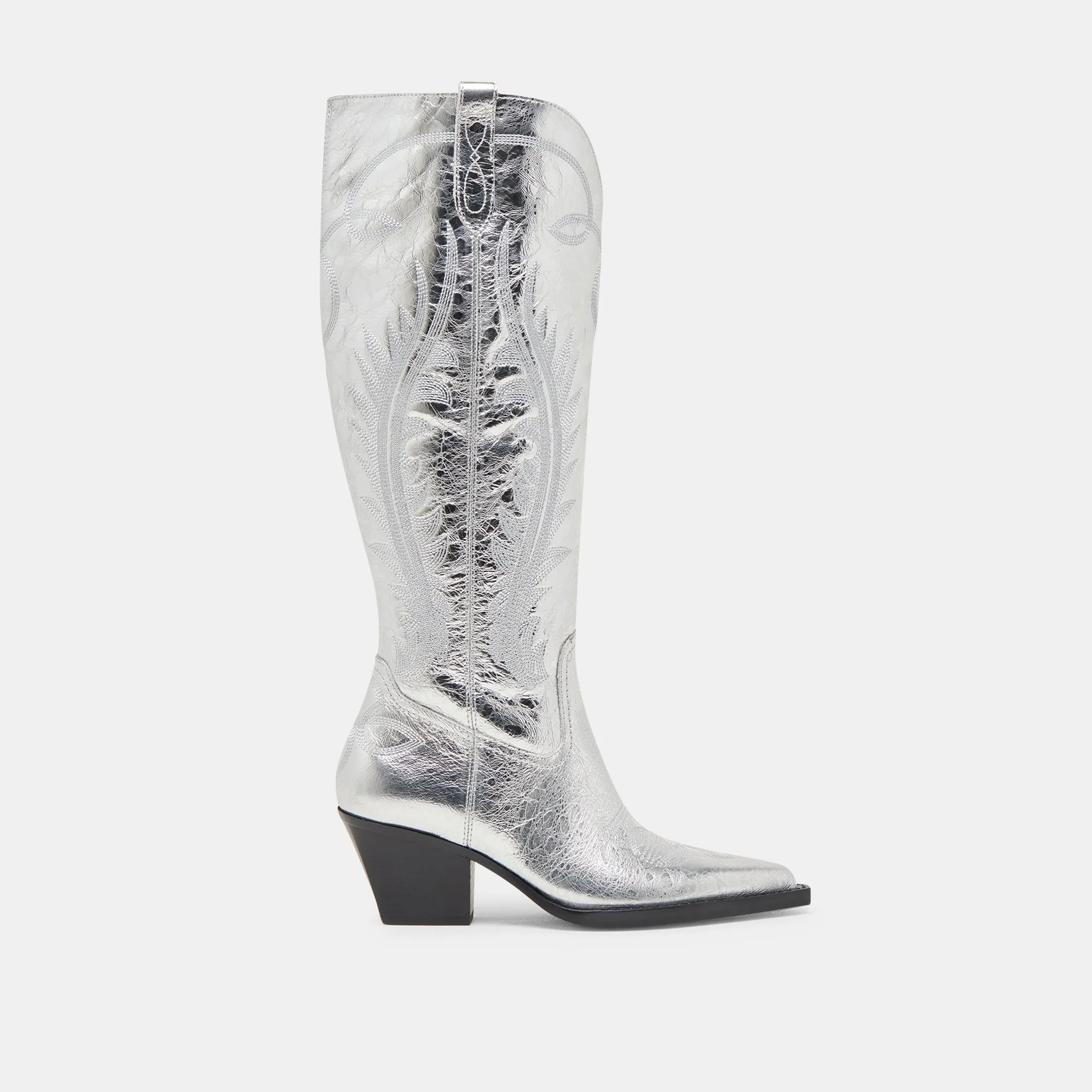 RYATT EXTRA WIDE CALF BOOTS SILVER DISTRESSED LEATHER Ski Enthusiast