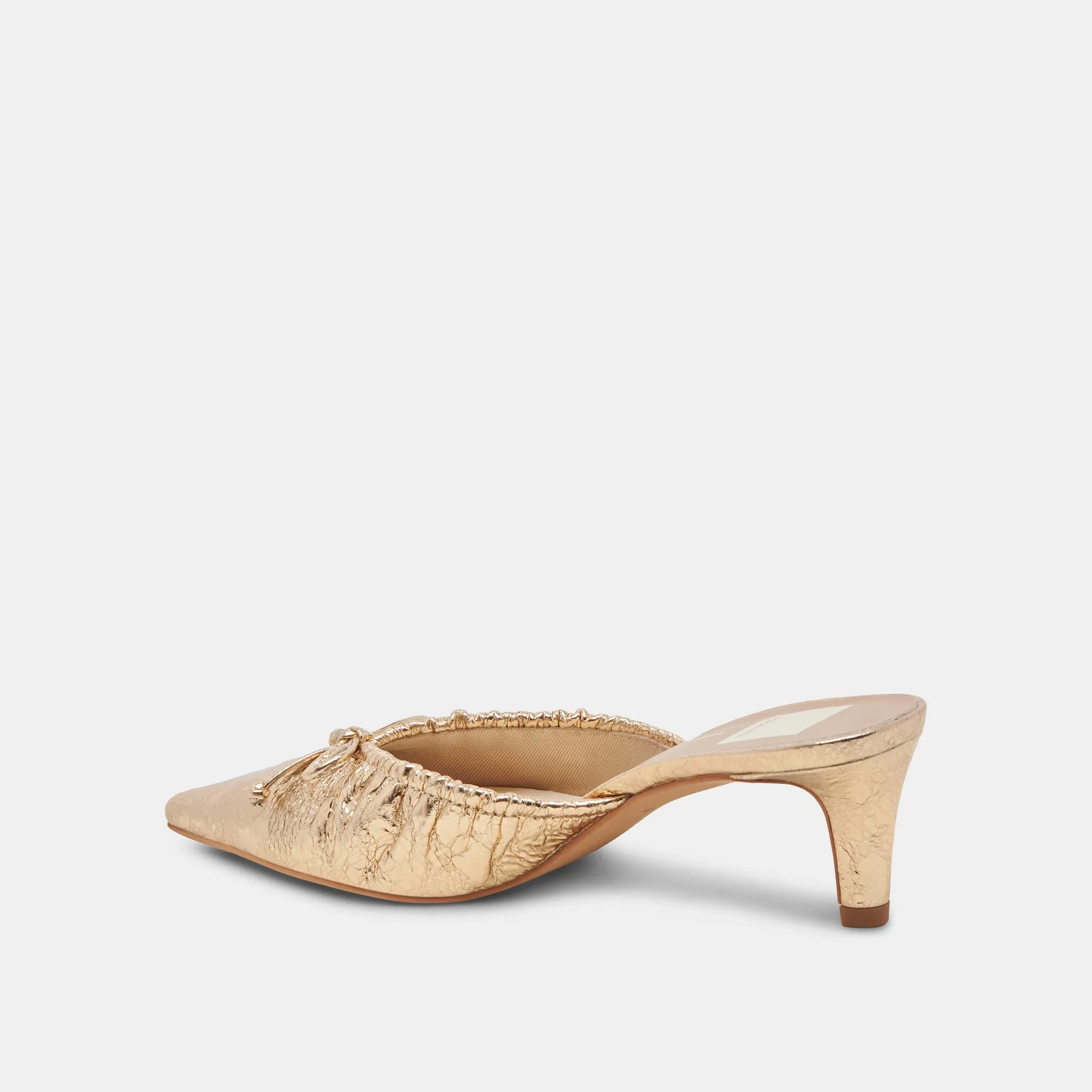 lightweight fabric KAIRI MID HEELS GOLD DISTRESSED LEATHER