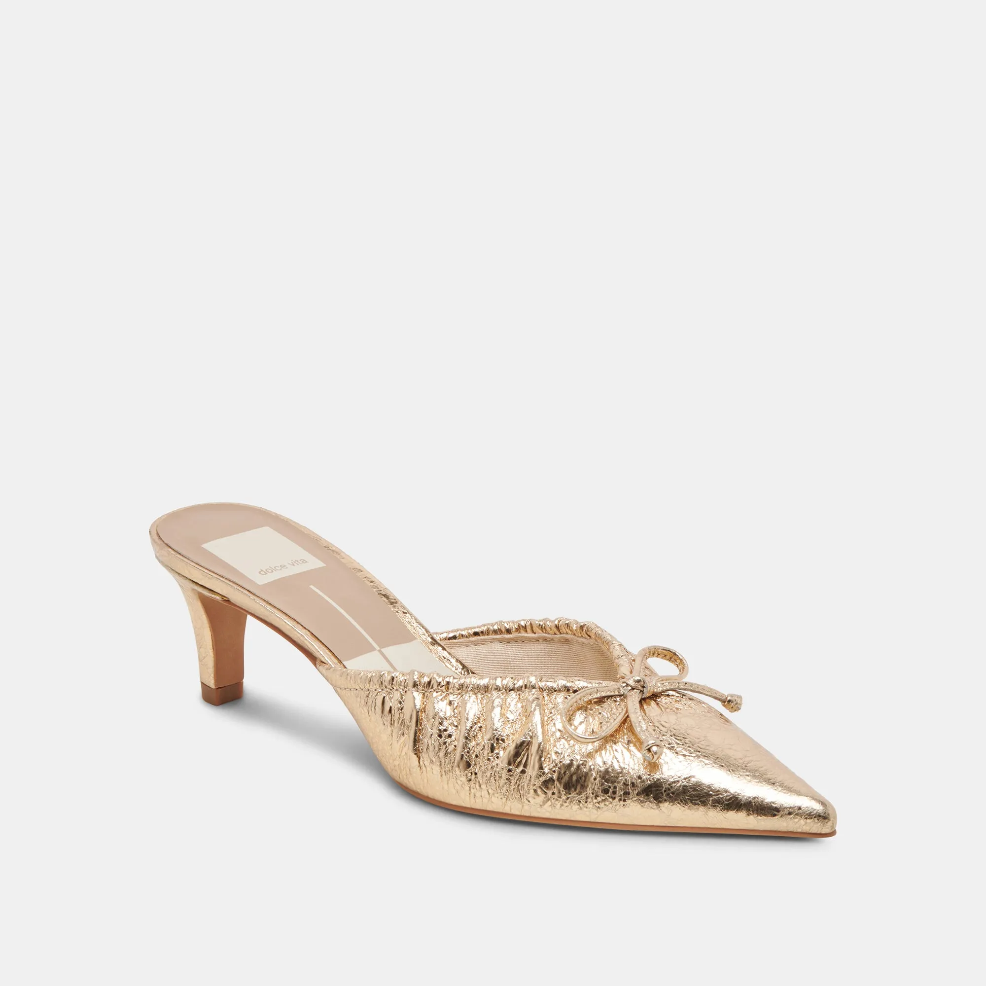 KAIRI MID HEELS GOLD DISTRESSED LEATHER Pond Walk Royal Mood