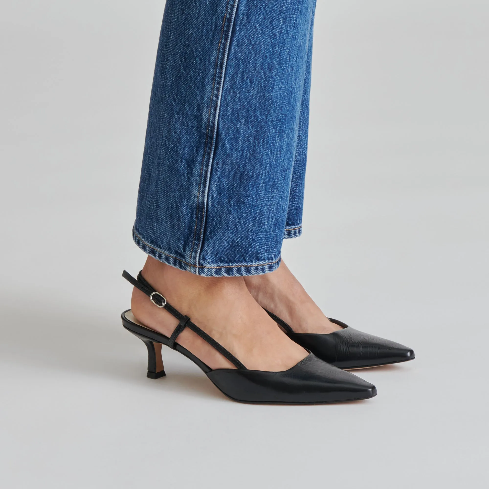 Glam Heels for Night Out ODELA HEELS MIDNIGHT CRINKLE PATENT