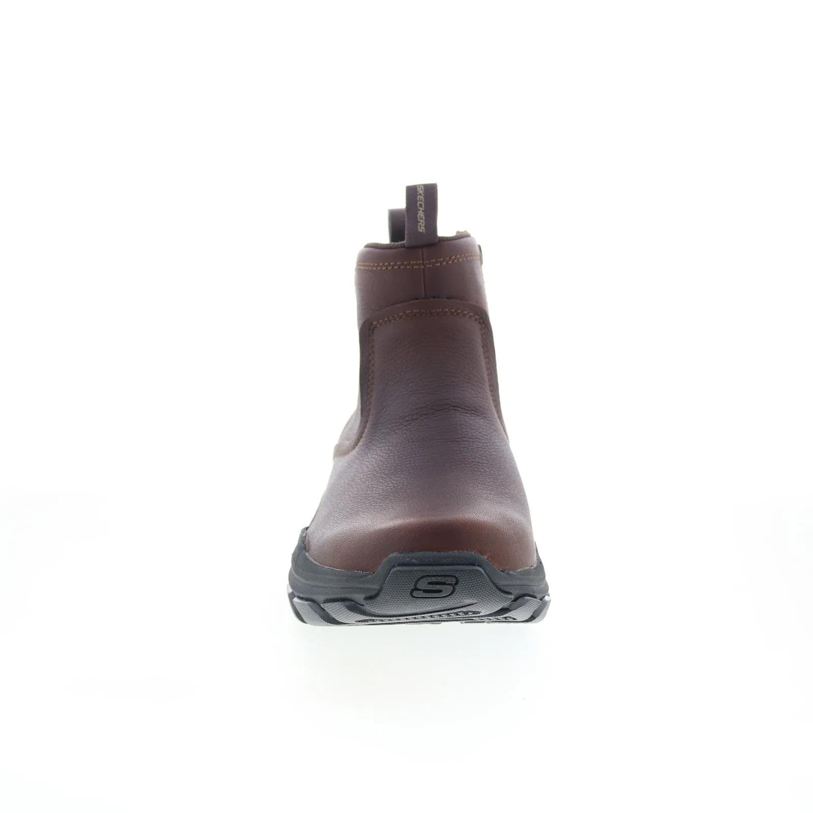 Skechers Respected Evanston 205176 Mens Brown Leather Casual Dress Boots All Fit Timeless Design