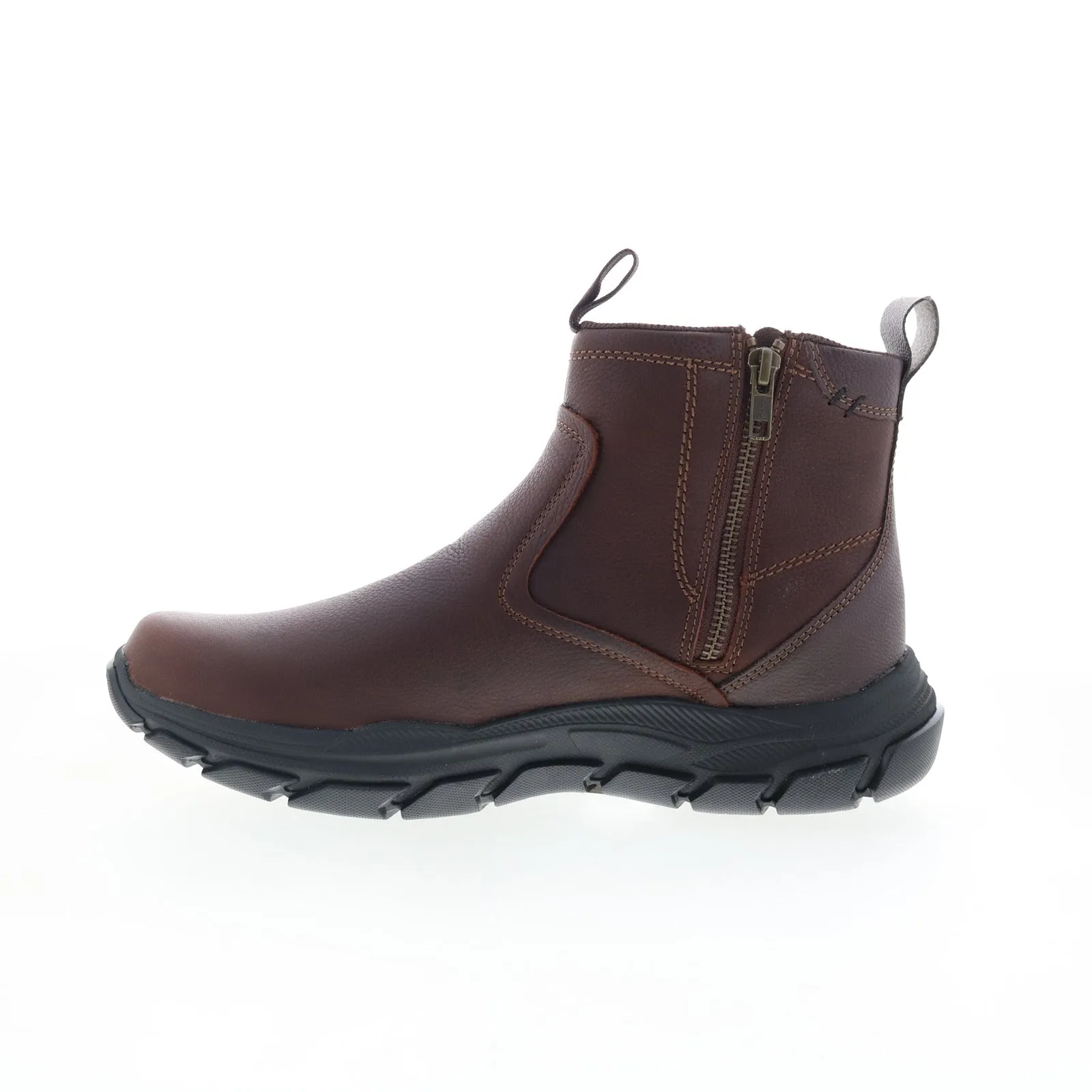Urban Exploration Simple Style Skechers Respected Evanston 205176 Mens Brown Leather Casual Dress Boots
