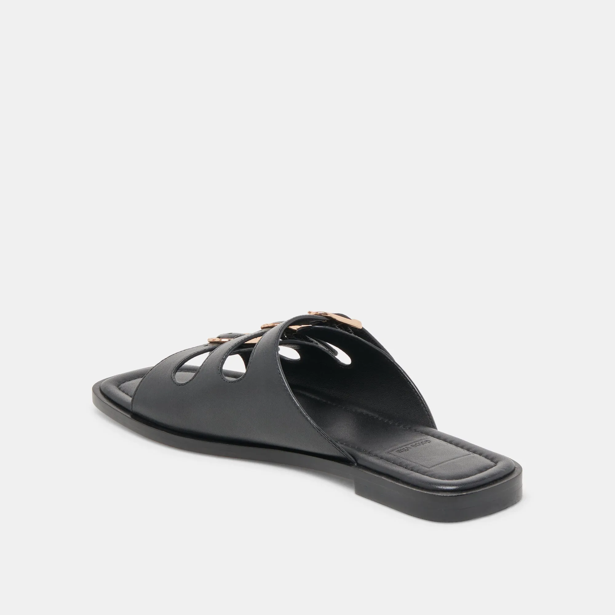 Comfortable Adventure Shoes Road Trip FIN SANDALS BLACK LEATHER