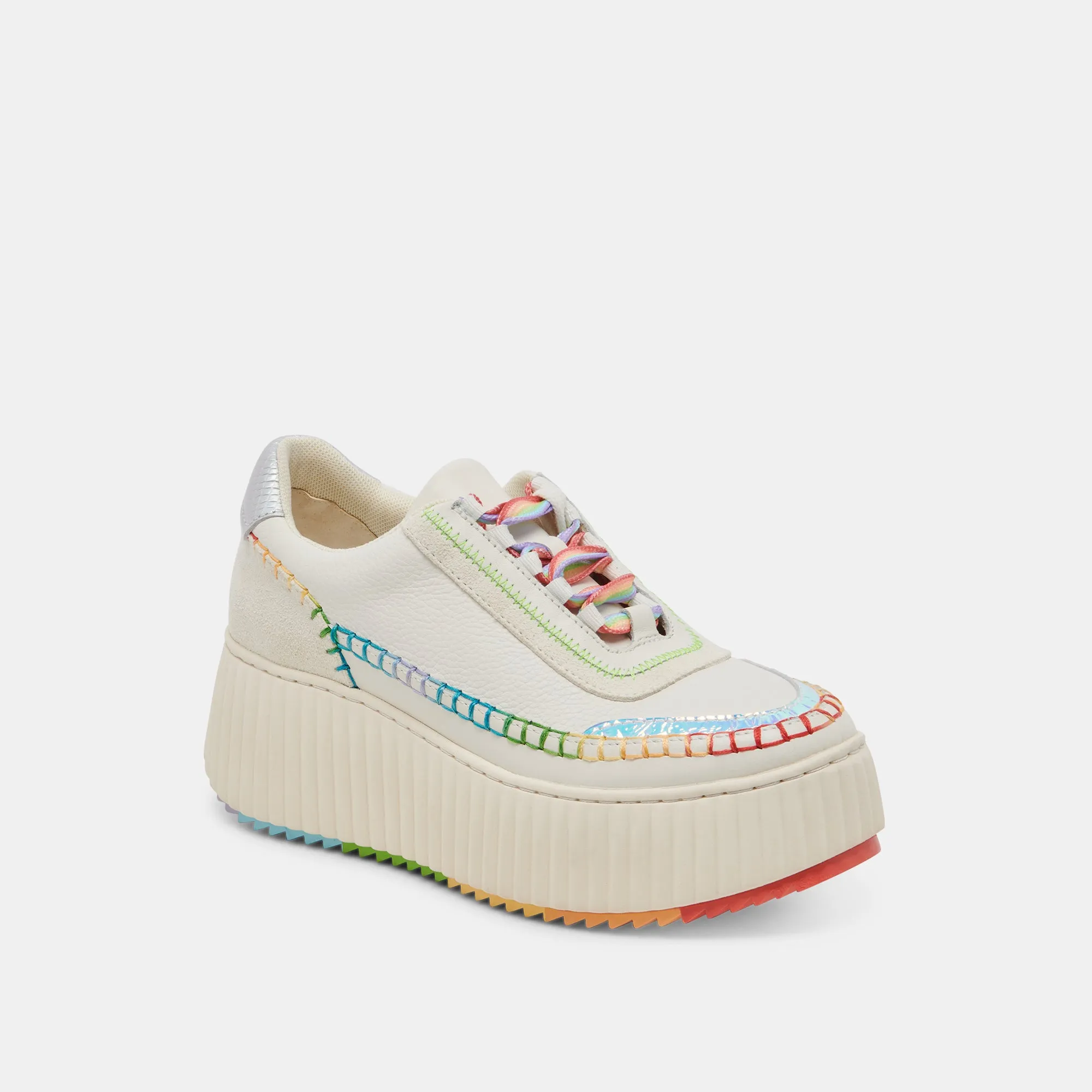 DOLEN PRIDE SNEAKERS WHITE MULTI LEATHER Minimal Design