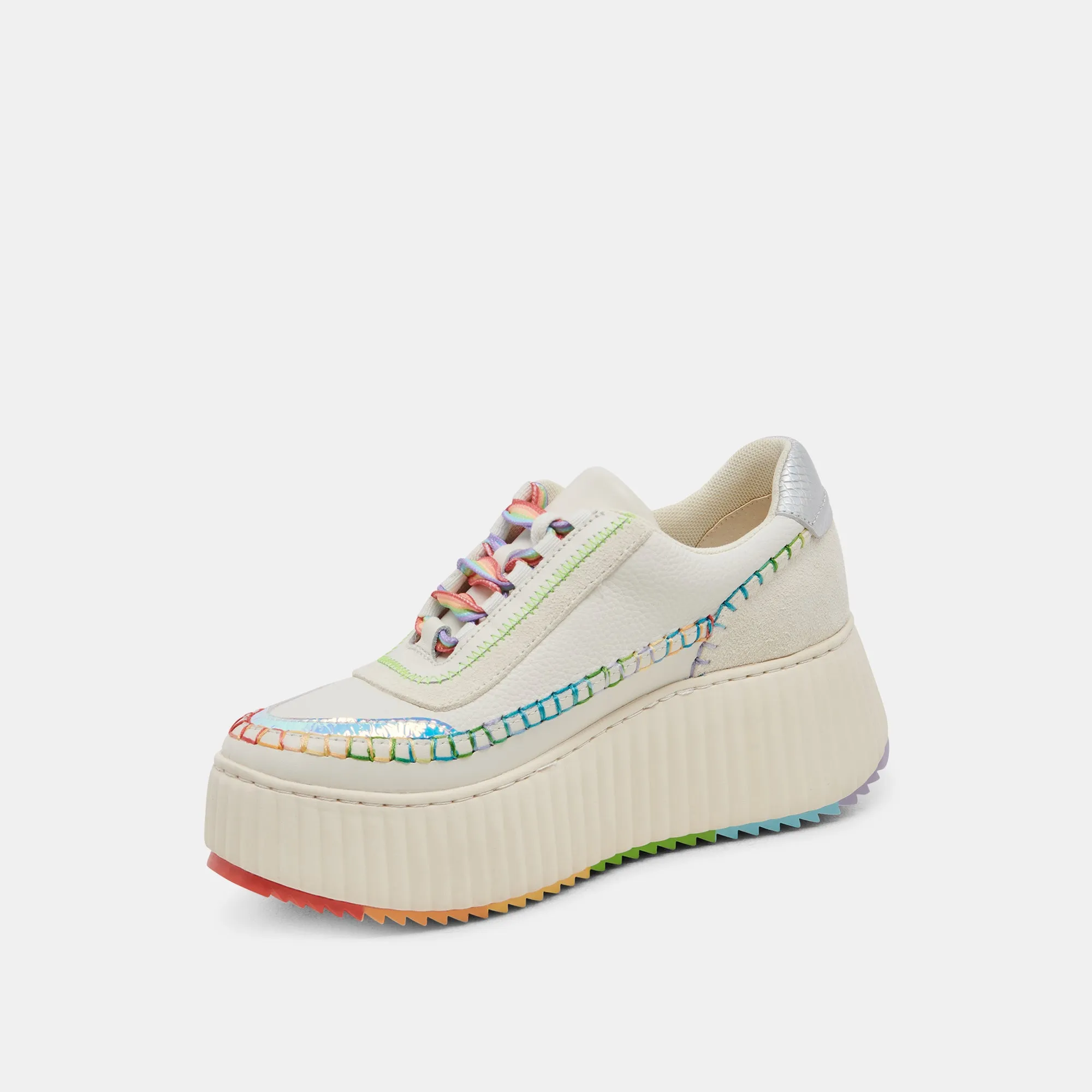 Fashion Layer DOLEN PRIDE SNEAKERS WHITE MULTI LEATHER