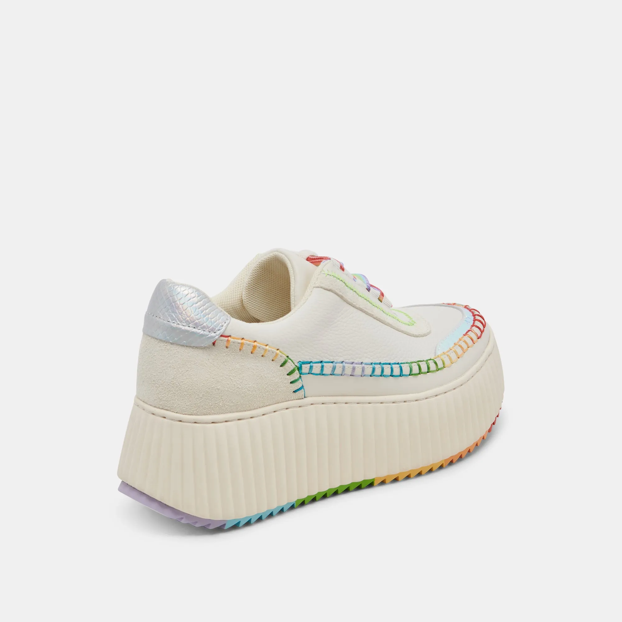 DOLEN PRIDE SNEAKERS WHITE MULTI LEATHER Rubber Sole