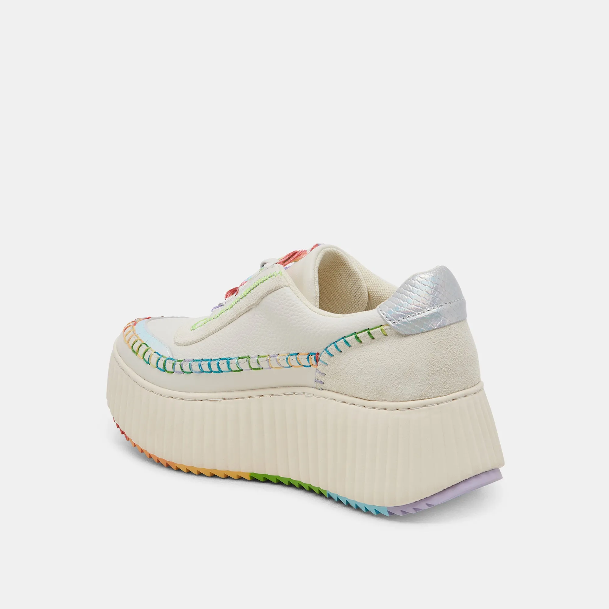 DOLEN PRIDE SNEAKERS WHITE MULTI LEATHER Cushioned lining