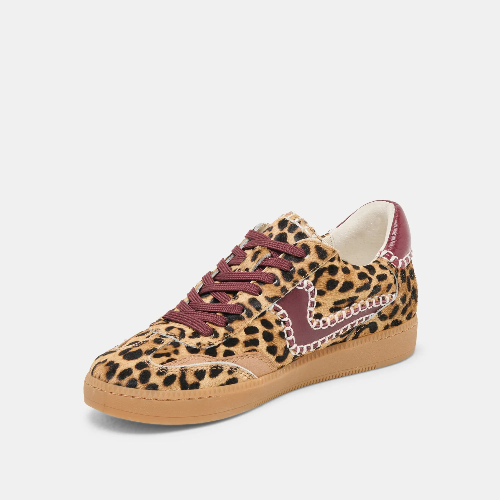 NOTICE STITCH SNEAKERS BURGUNDY LEOPARD CALF HAIR Everyday Gear