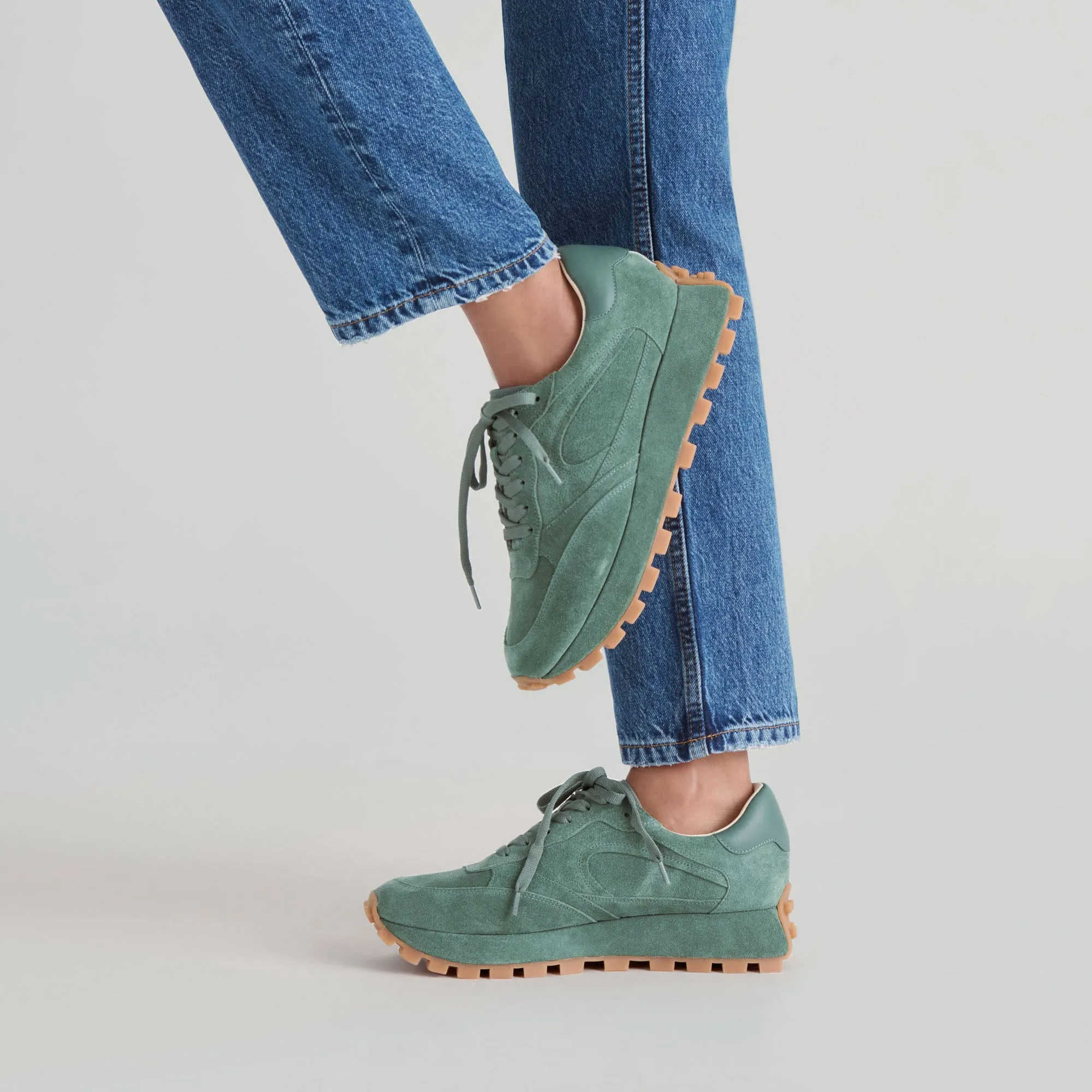 TRICIA SNEAKERS DK GREEN SUEDE Plush Lining